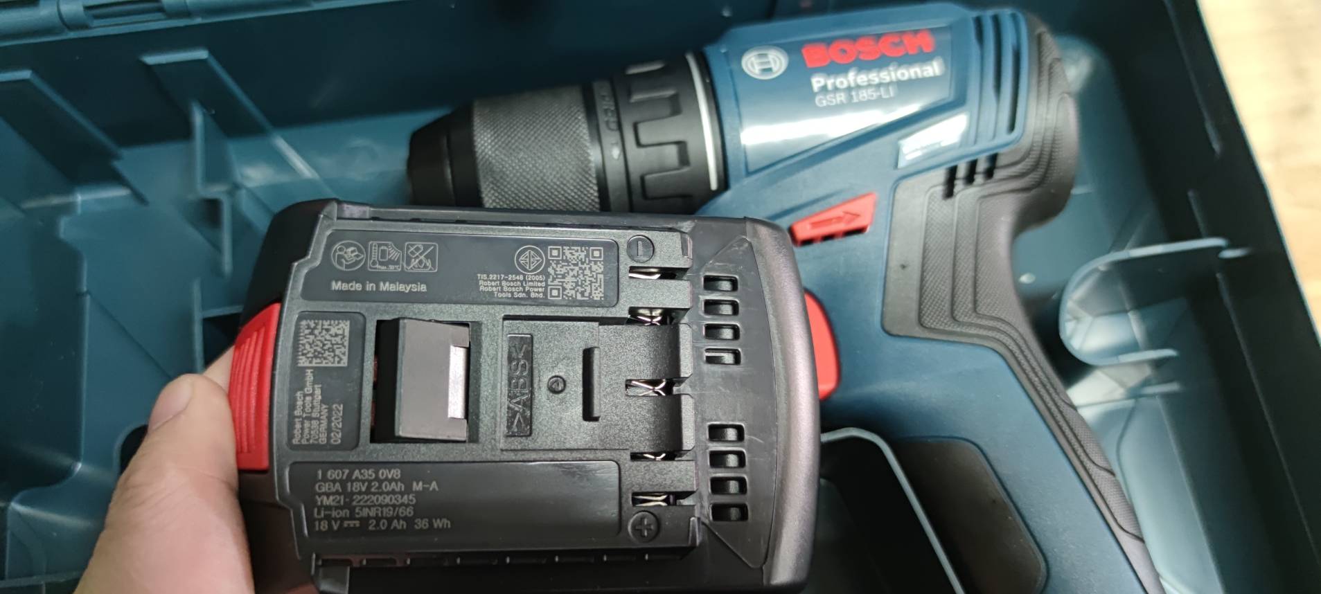สว่านไร้สาย GSR185-LI BOSCH ชุดแบต2ก้อน