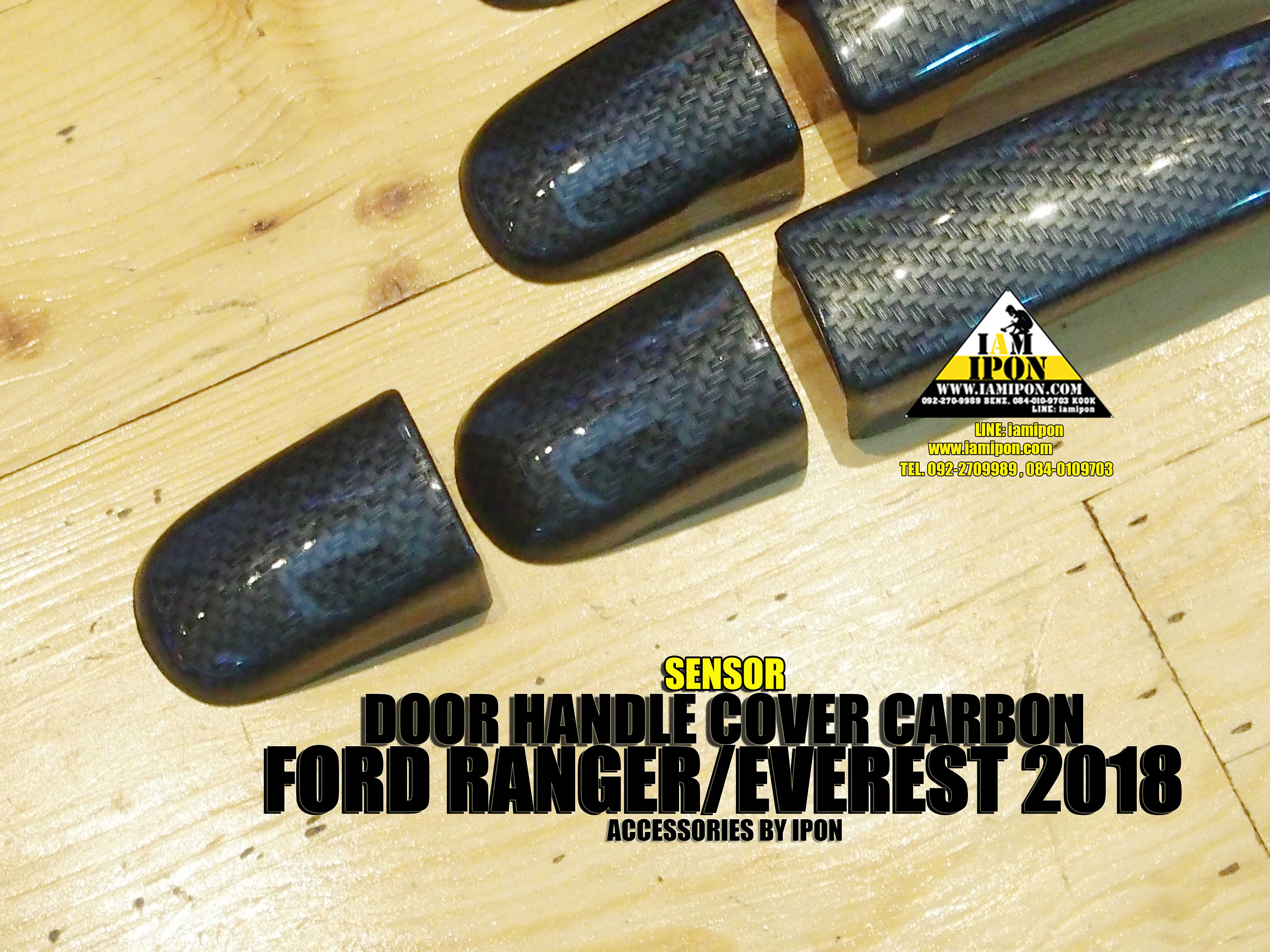 DOOR HANDLE FORD EVEREST CARBON ครอบมือจับคาร์บอนฟอร์ดเอเวอร์เรสต์ 2018 ( เว้าเซ็นเซอร์ )