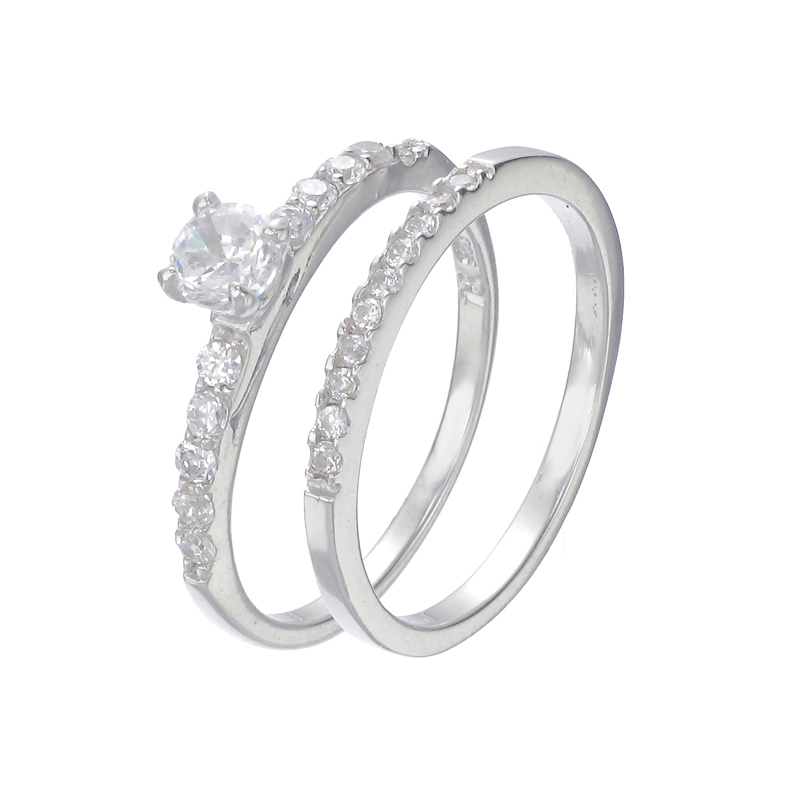 แหวนเงินแท้925เพรชประดับเพรชแท้สวิส เกรดดี น้ำใส