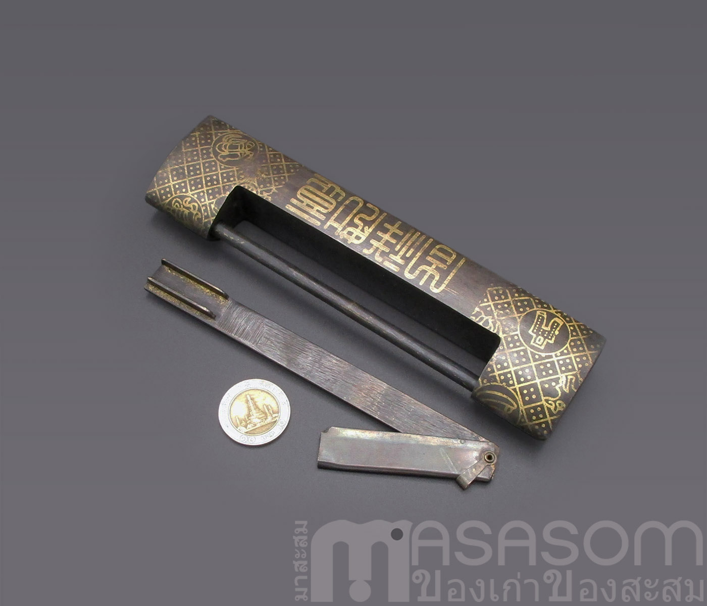 กุญแจจีนทองเหลืองโบราณ