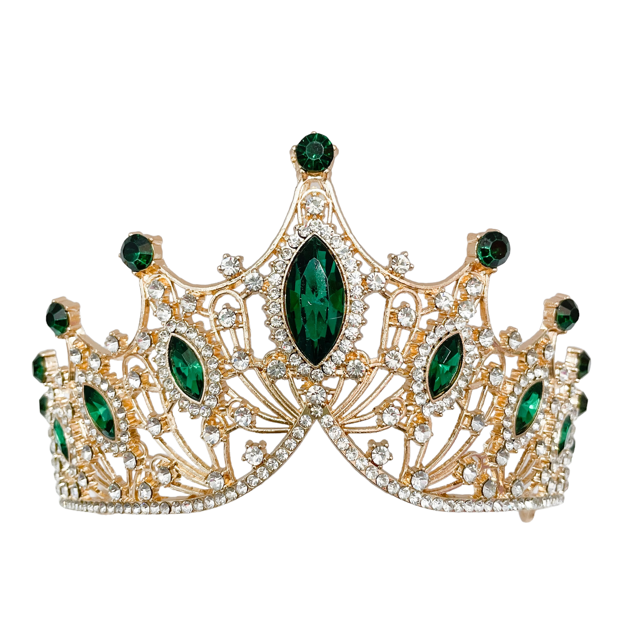 (พร้อมส่ง) เทียร่า 303 สีทอง-เขียว มงกุฎนางงาม งานสวย ปราณีต QCเพชรทุกเม็ด สินค้าพร้อมส่งจากไทย