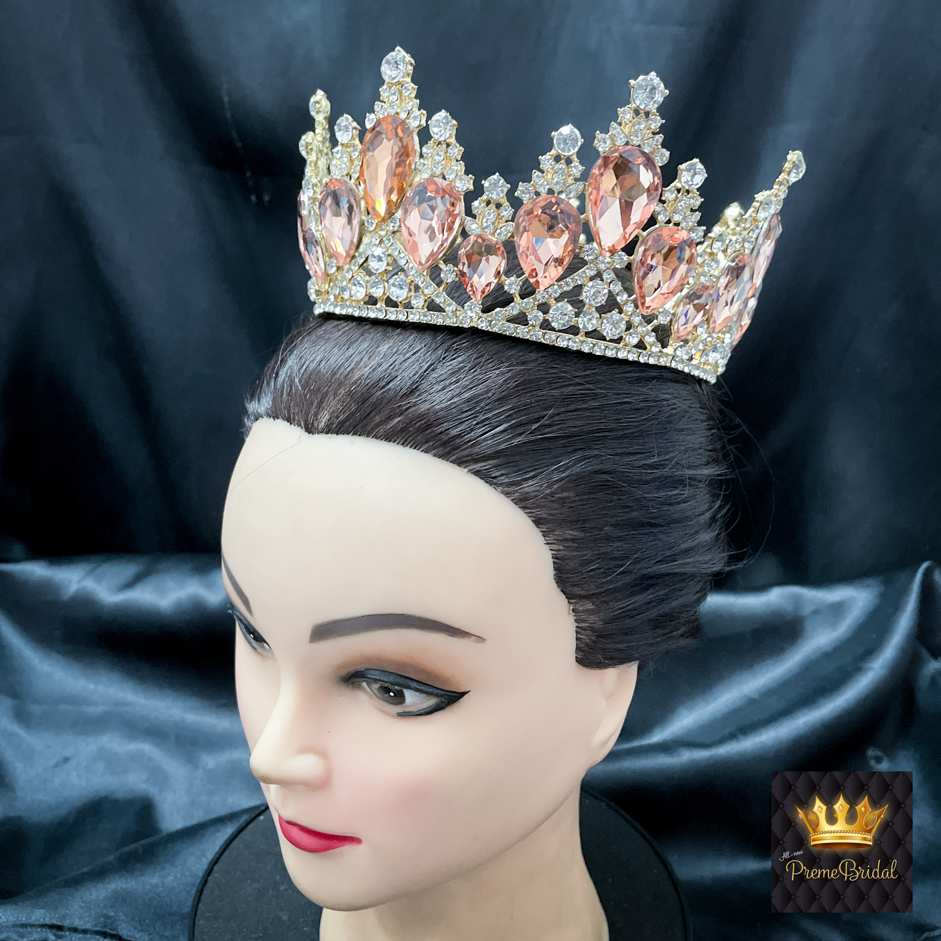 (พร้อมส่ง) มงกุฏ 049 ส้ม-ทอง มงกุฎนางงาม มงกุฎประกวด งานดี เกรดพรีเมี่ยม จัดส่งจากไทย ไม่ต้องรอนาน