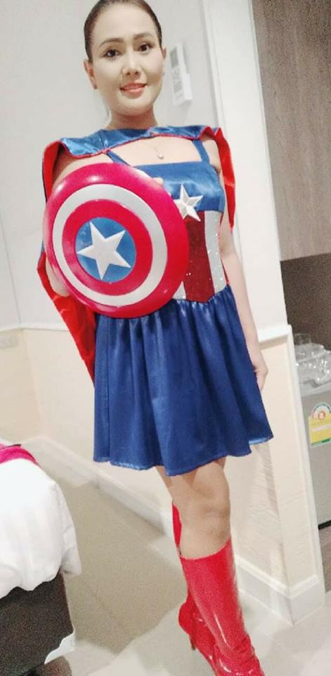 ชุดกัปตันอเมริกาหญิง เกรด A