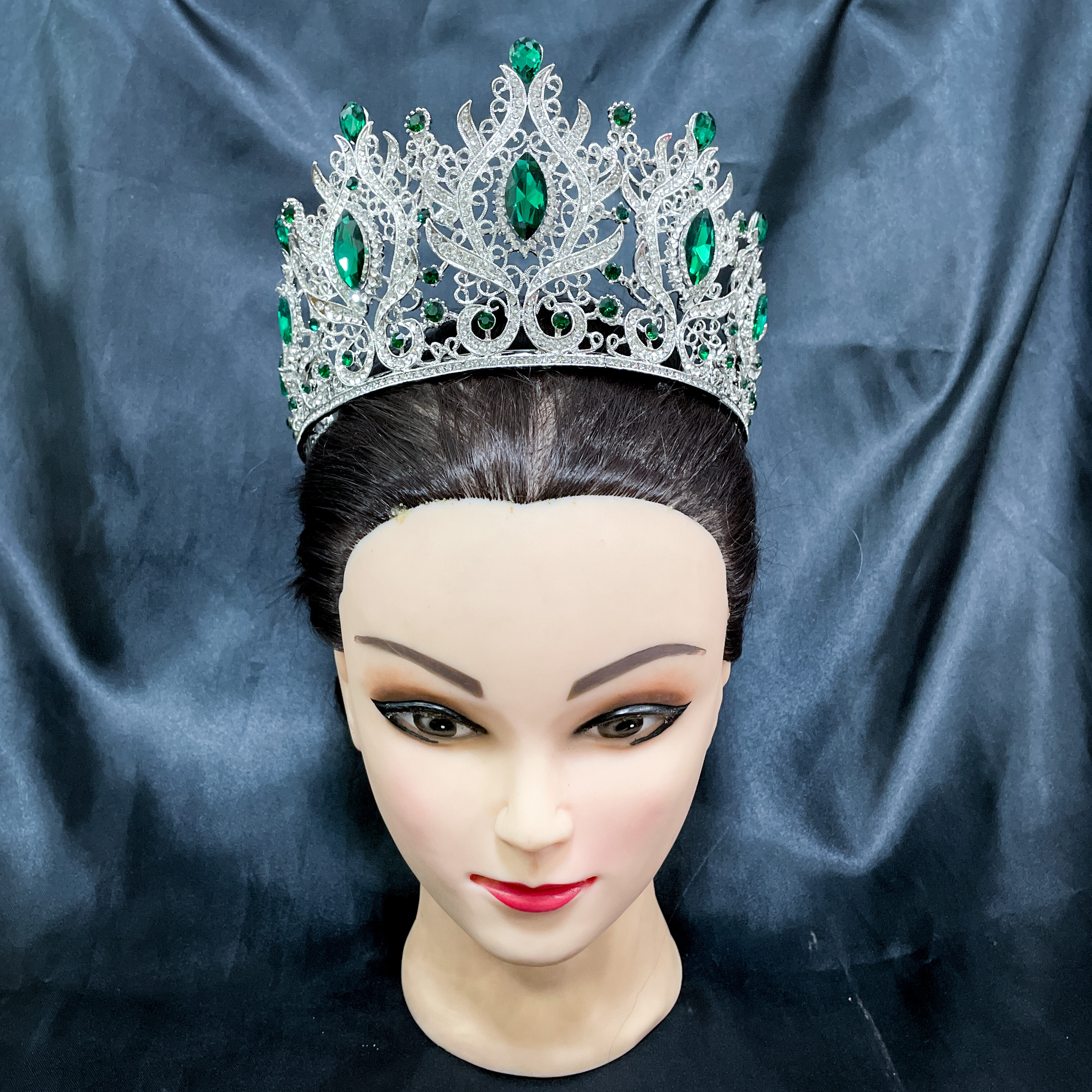 (พร้อมส่งจากไทย) มงกุฏ 096 สีเขียว มงกุฎนางงาม มงกุฎเพชร มงกุฎประกวด สินค้าพร้อมส่ง ไม่ต้องรอนาน งานพรีเมี่ยม