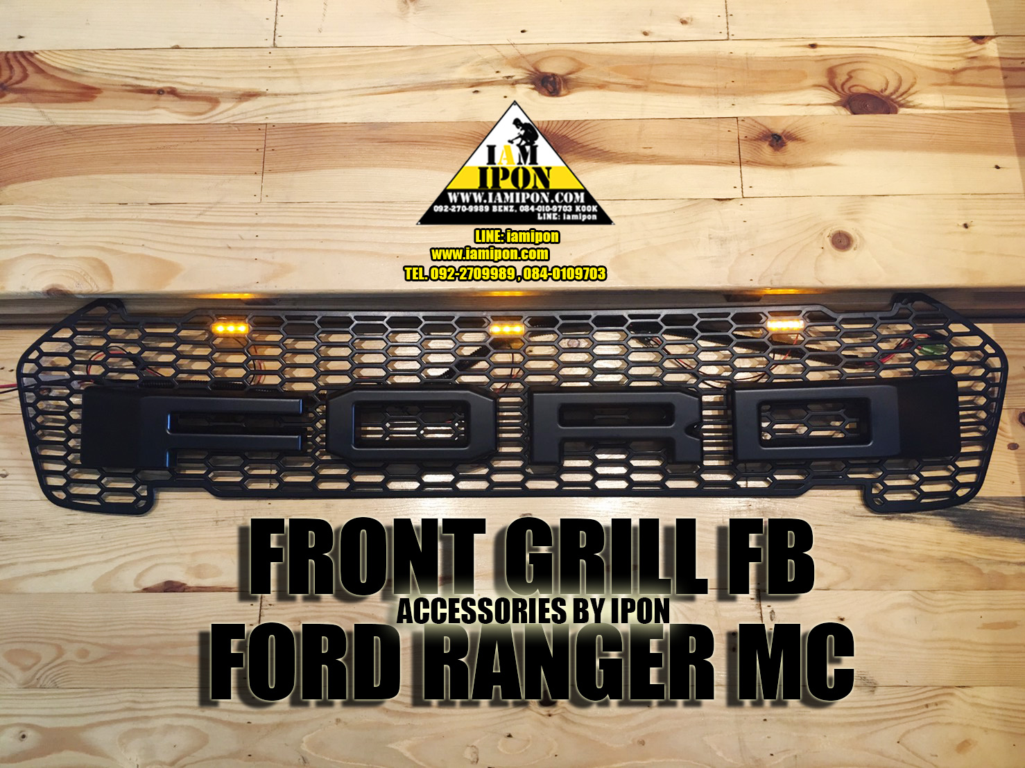 FRONT GRILL FORD RANGER MC 2015 FLATBLACK หน้ากระจังดำด้านฟอร์ดเรนเจอร์ด MC
