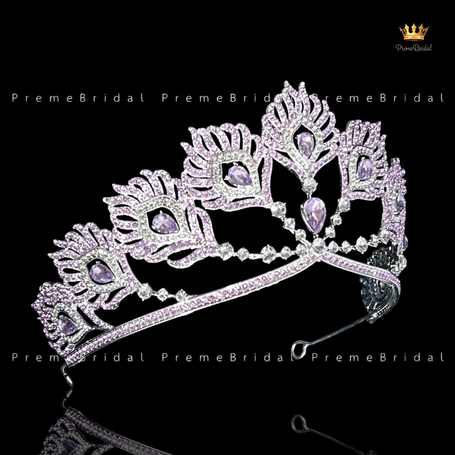 (พร้อมส่ง) เทียร่า 445 มงกุฎครึ่งหัว รูปขนนกฟีนิกซ์ สวย ปราณีต QCเพชรทุกเม็ด สินค้าพร้อมส่งจากไทย