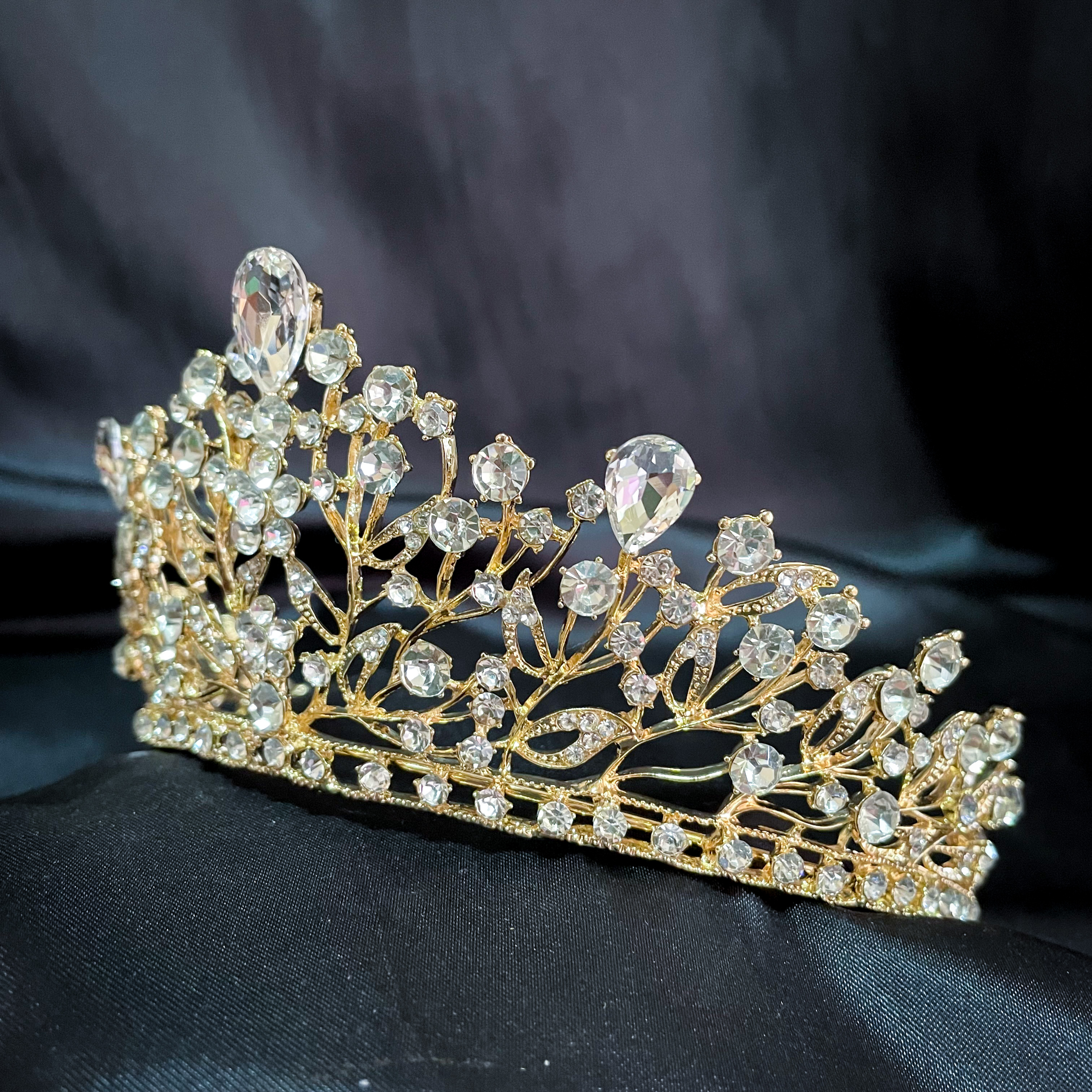 (พร้อมส่ง) เทียร่า 239 สีทอง มงกุฎนางงาม มงกุฎเจ้าสาว งานสวย ปราณีต QCเพชรทุกเม็ด สินค้าพร้อมส่งจากไทย