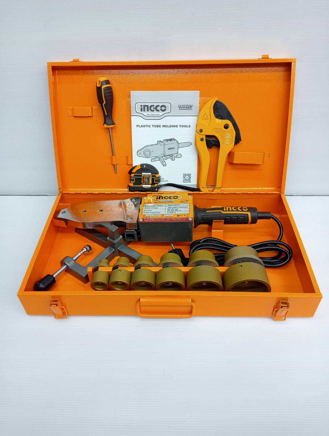 INGCO เครื่องเชื่อมท่อ 20-63 มม. กำลังไฟ 800 วัตต์/1500วัตต์ สำหรับท่อชนิด PP-R,PE รุ่น PTWT215002