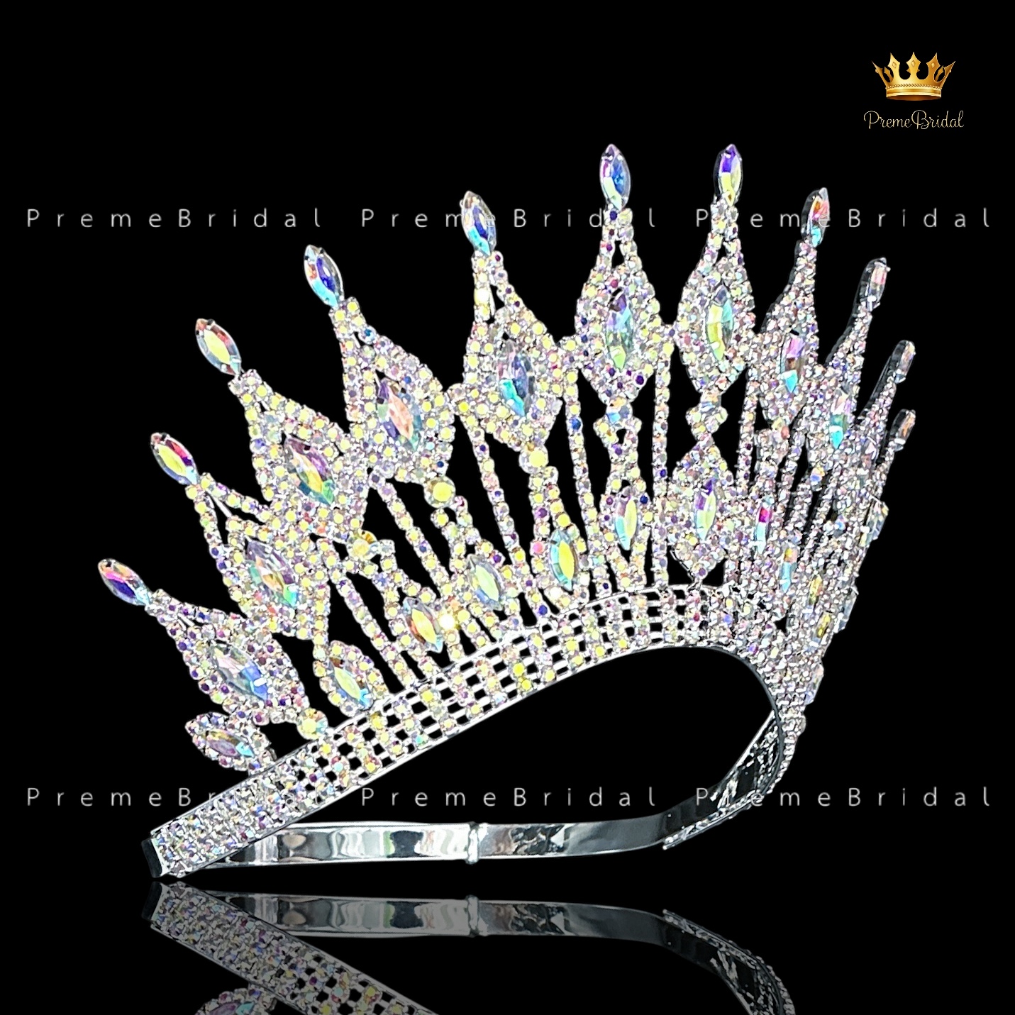 (พร้อมส่งจากไทย) มงกุฏ 119 สีรุ้ง งานสวย งานนางงาม รุ่นฐานกลม ปรับขนาดได้ ส่งด่วน ส่งจากไทย