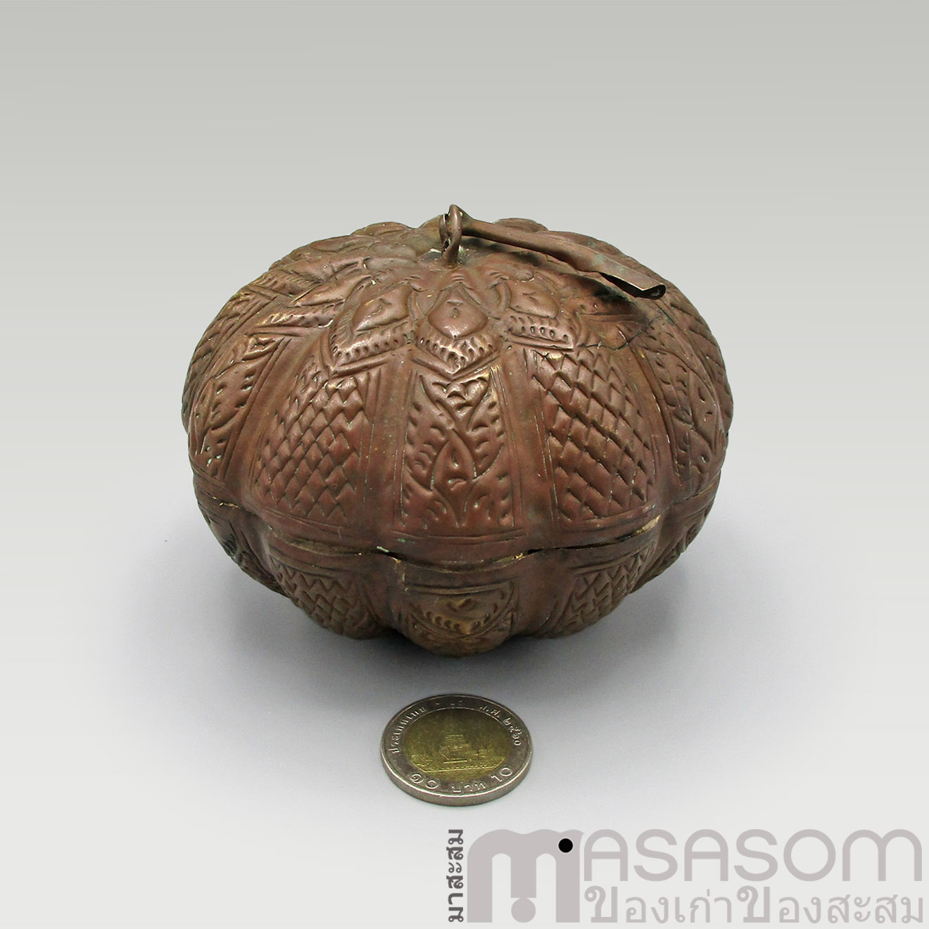 ตลับทองแดงรูปฟักทอง