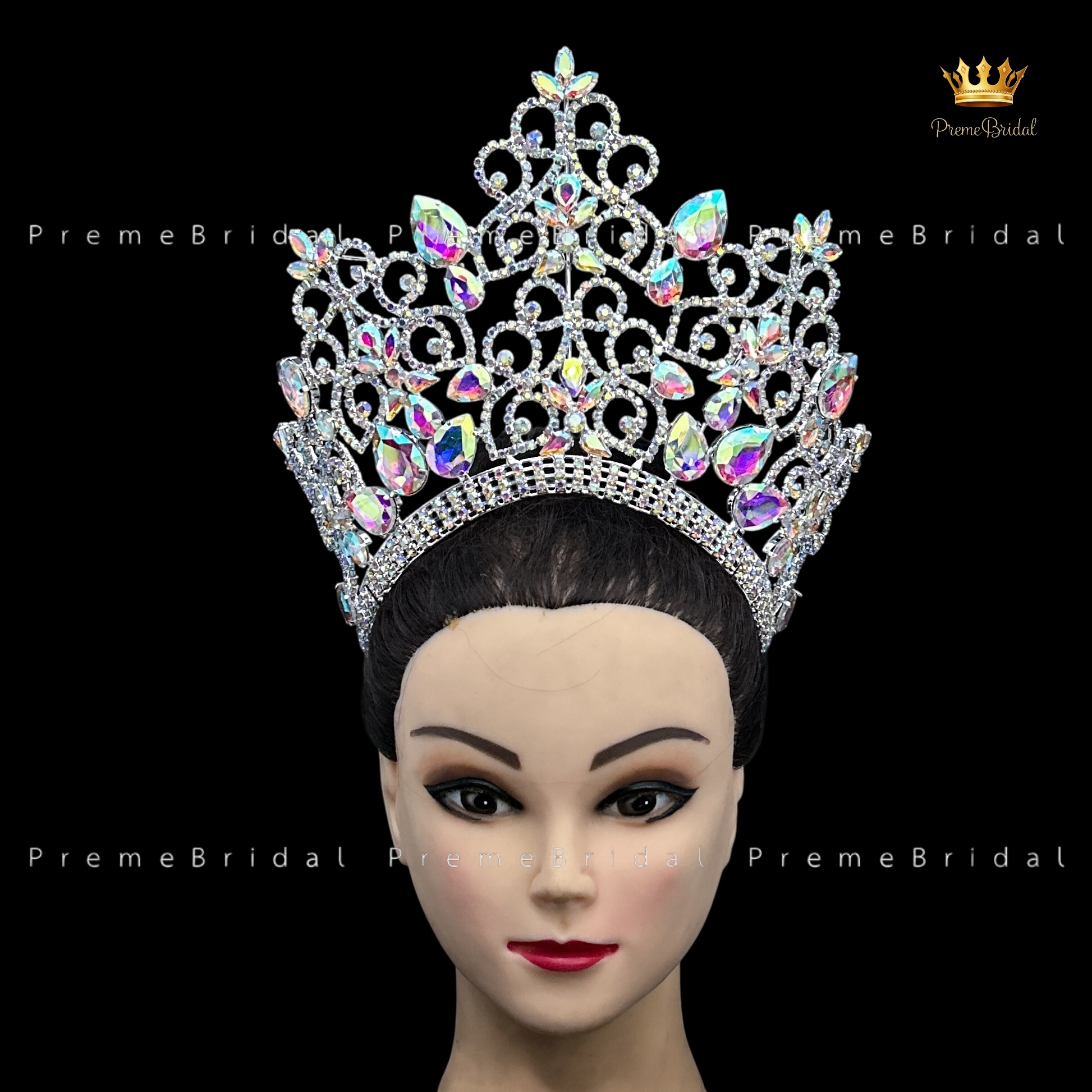 (พร้อมส่งจากไทย) มงกุฏ 144 สำหรับนางงาม ขนาดใหญ่ งานโลหะฐานกลมปรับขนาดได้ ส่งด่วน ส่งจาก จ.อุบลราชธานี