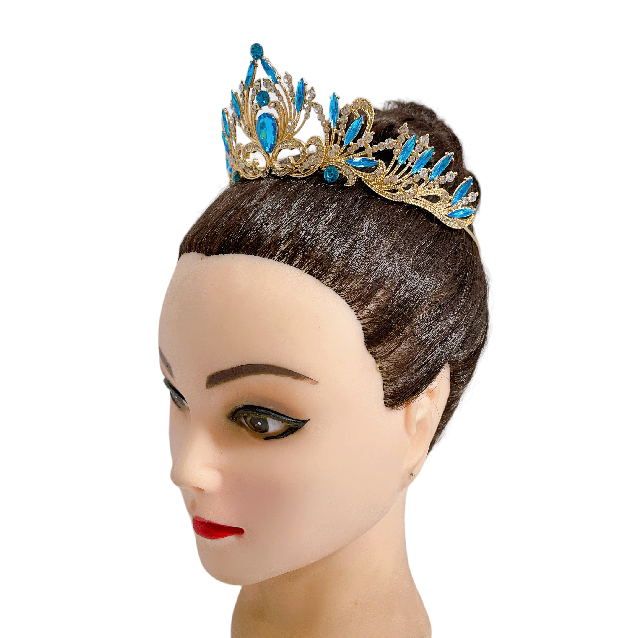 (พร้อมส่ง) เทียร่า 331 สีฟ้า มงกุฎนางงาม งานสวย ปราณีต QCเพชรทุกเม็ด สินค้าพร้อมส่งจากไทย