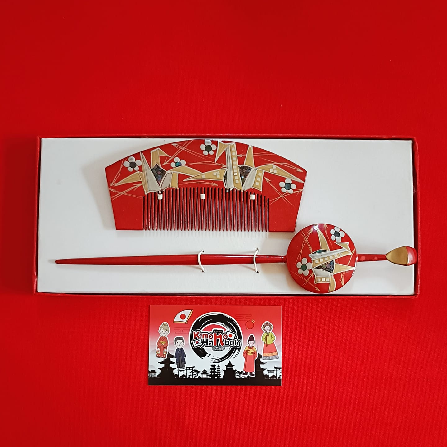 ชุดปิ่นไม้โทนสีแดง คู่PINW2008