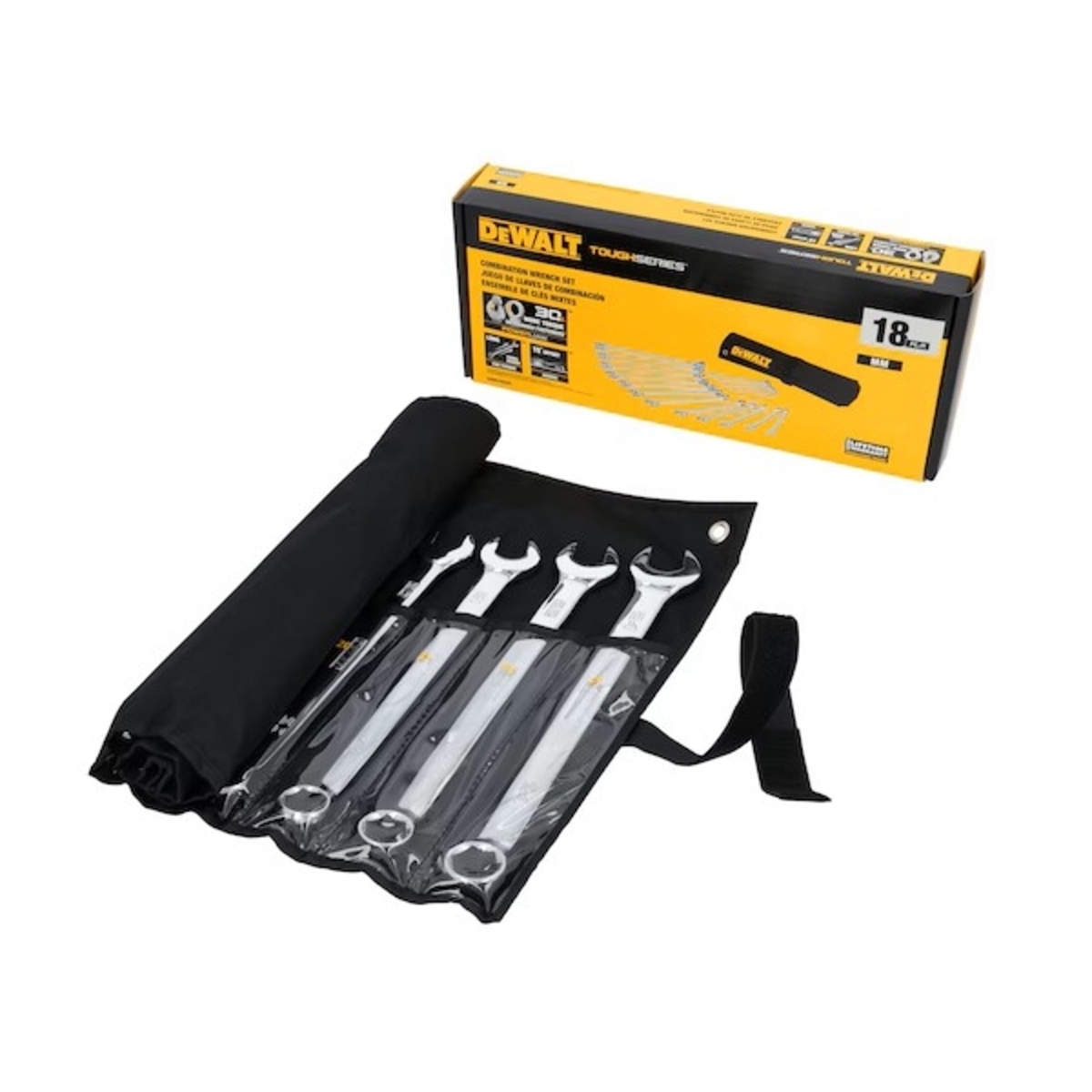 DEWALT ชุดประแจแหวนข้าง 18 ชิ้น 6-24 มม. รุ่น DWMT45429 ซองผ้า