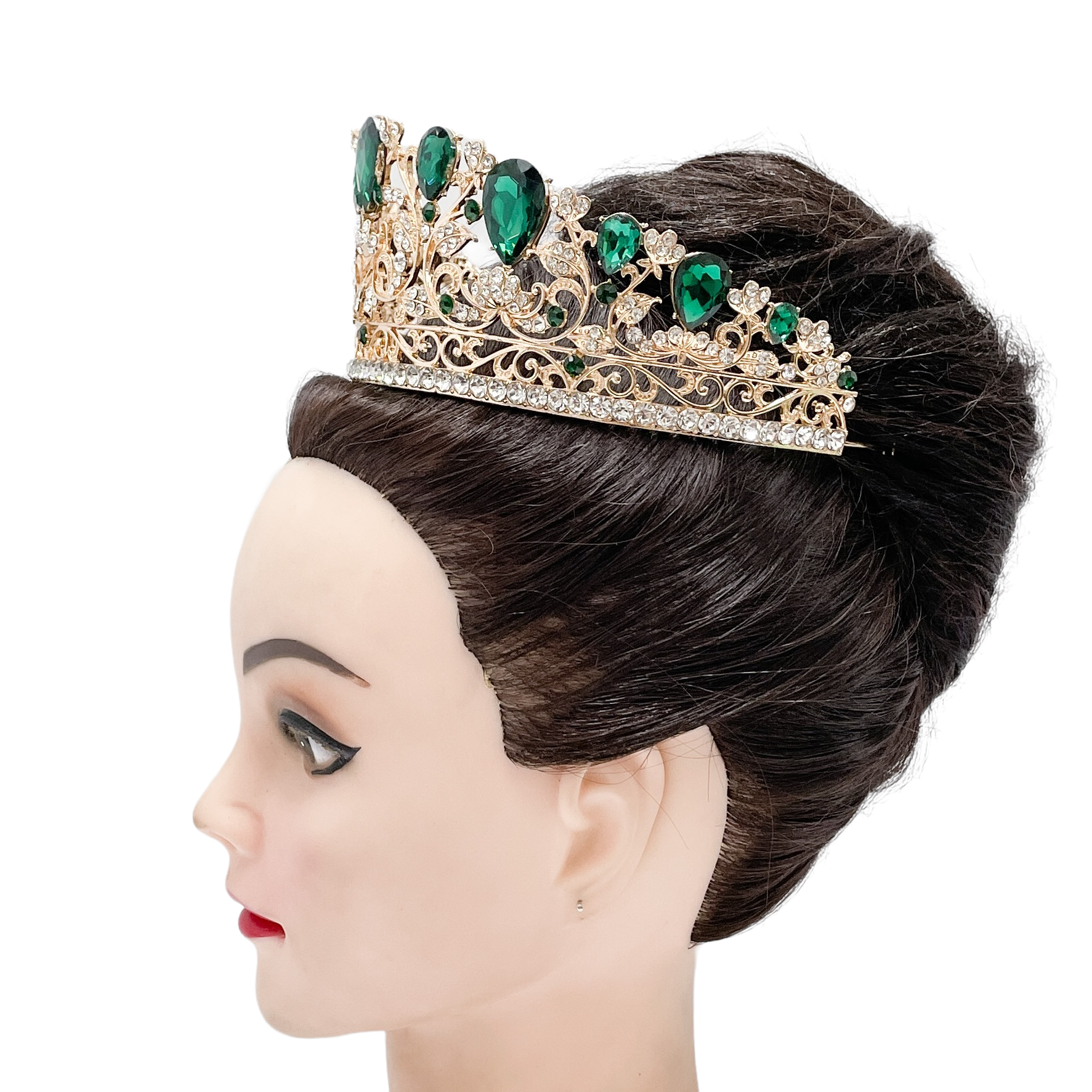 (พร้อมส่ง) เทียร่า 351 สีเขียว งานสวย ปราณีต QCเพชรทุกเม็ด สินค้าพร้อมส่งจากไทย