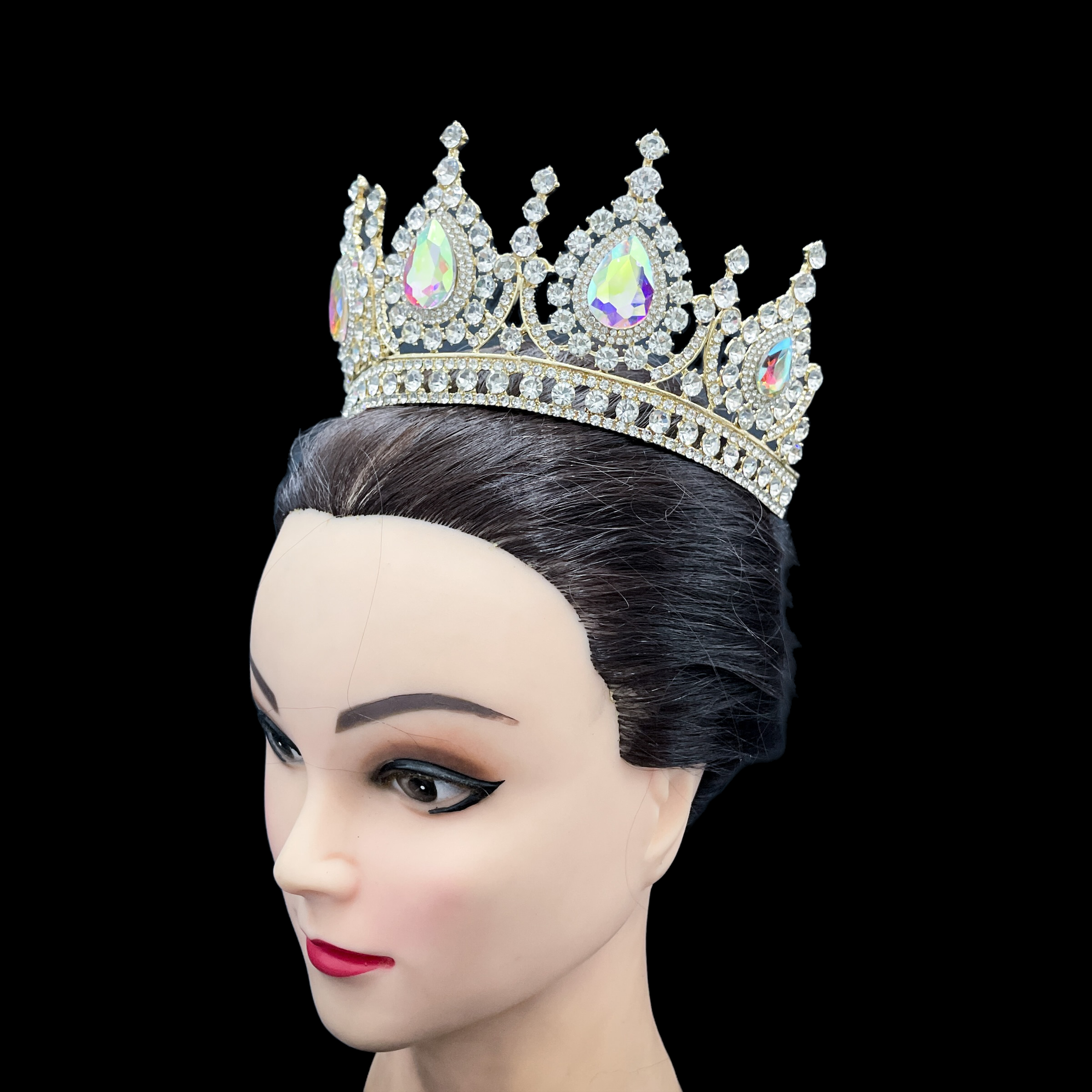 (พร้อมส่ง) เทียร่า 282 สีทองเพชรรุ้ง มงกุฎนางงาม มงกุฎเจ้าหญิง งานสวย ปราณีต QCเพชรทุกเม็ด สินค้าพร้อมส่งจากไทย