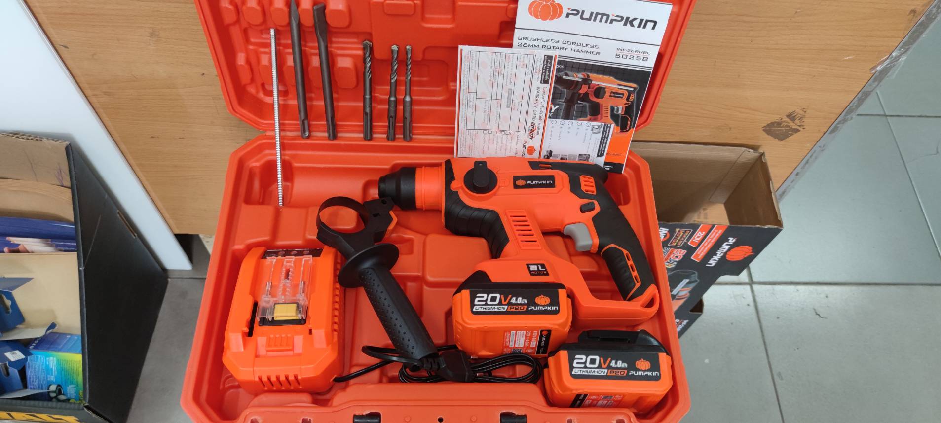 สว่านโรตารี่20V ไร้แปรงถ่าน INF-26RHBL PUMPKIN