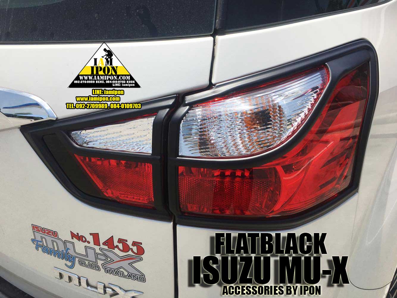 TAIL LAMP COVER ISUZU MU-X FLATBLACK ครอบไฟท้ายดำด้านอีซุซุมิวเอ็กซ์