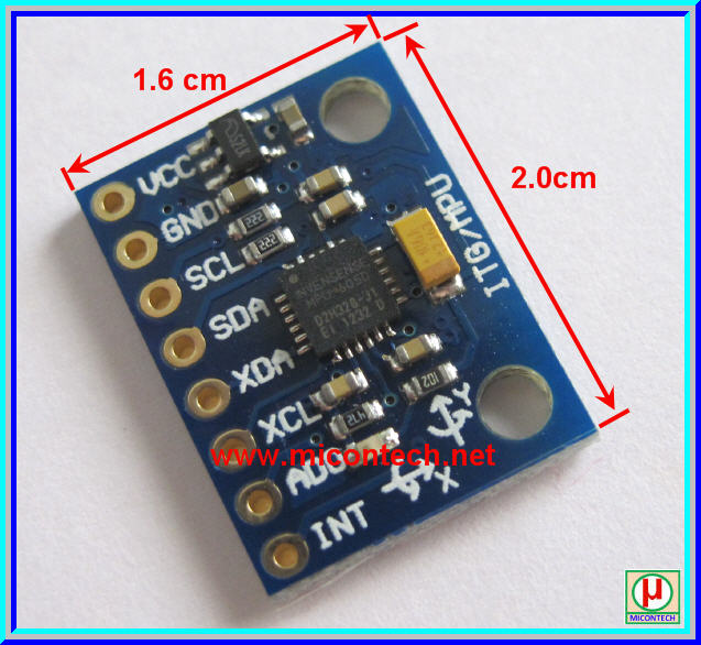 1x MPU6050 เซ็นเซอร์ไจโรและความเร่ง แบบ 3 แกน Gyroscope Accelerometer Sensor