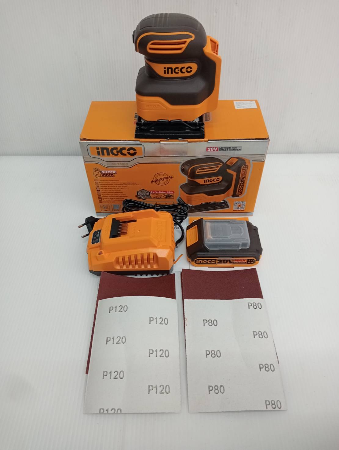 ขัดกระดาษทรายสี่เหลี่ยม CSHSLI20141 INGCO (ครบชุดพร้อมแบต)