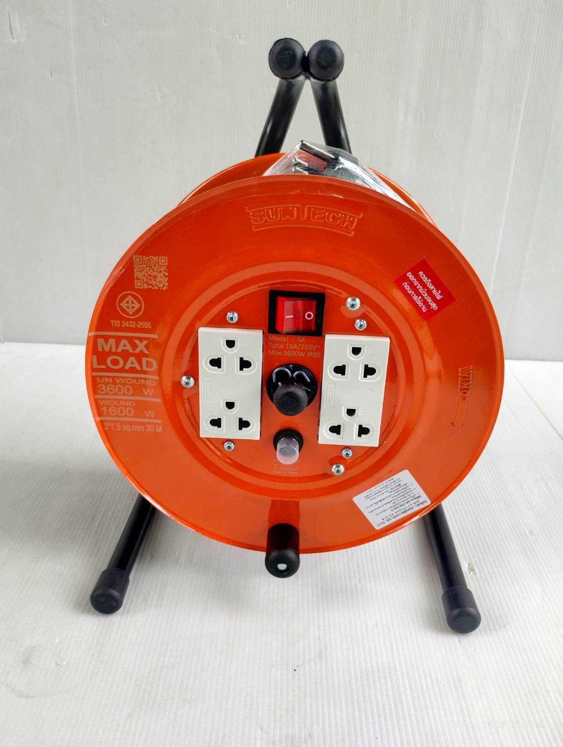 ล้อเก็บสายไฟ30เมตร 1.5sq.mm. SUNTECH SA1530