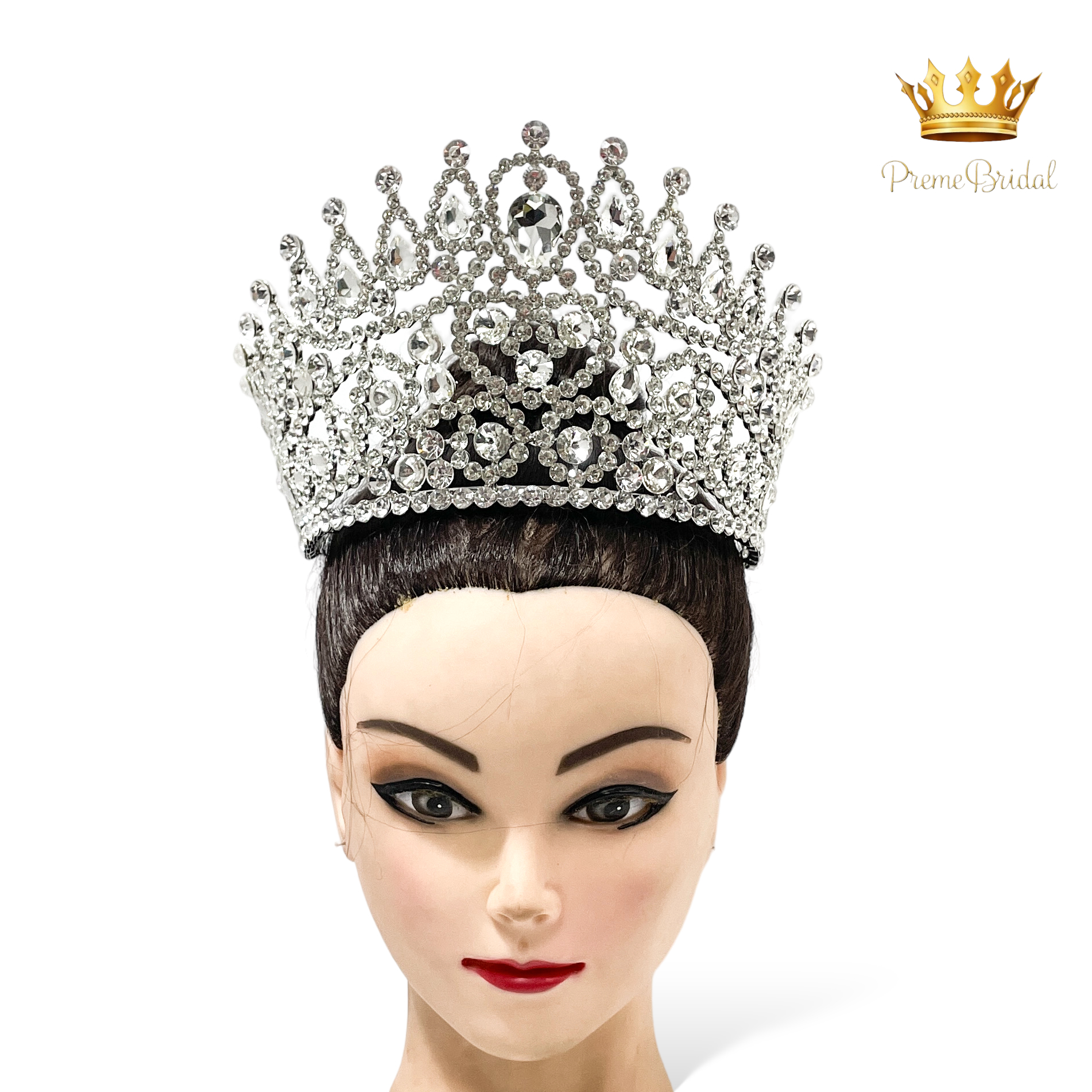 (พร้อมส่งจากไทย) มงกุฏ 121 สีเงิน งานสวย งานนางงาม รุ่นฐานกลม ปรับขนาดได้ ส่งด่วน ส่งจาก จ.อุบลราชธานี