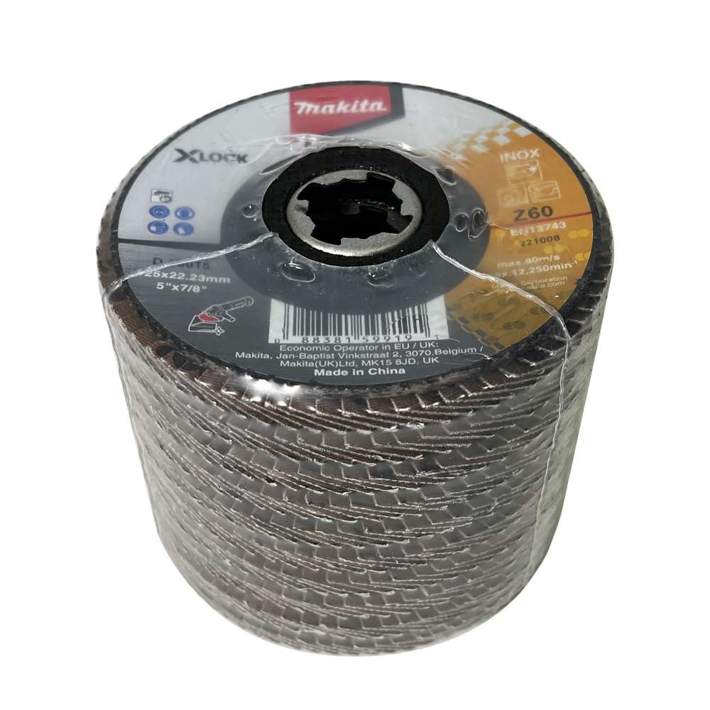 กระดาษทรายซ้อนขัดสเตนเลส 5″xZ60 X-LOCK MAKITA D-76015