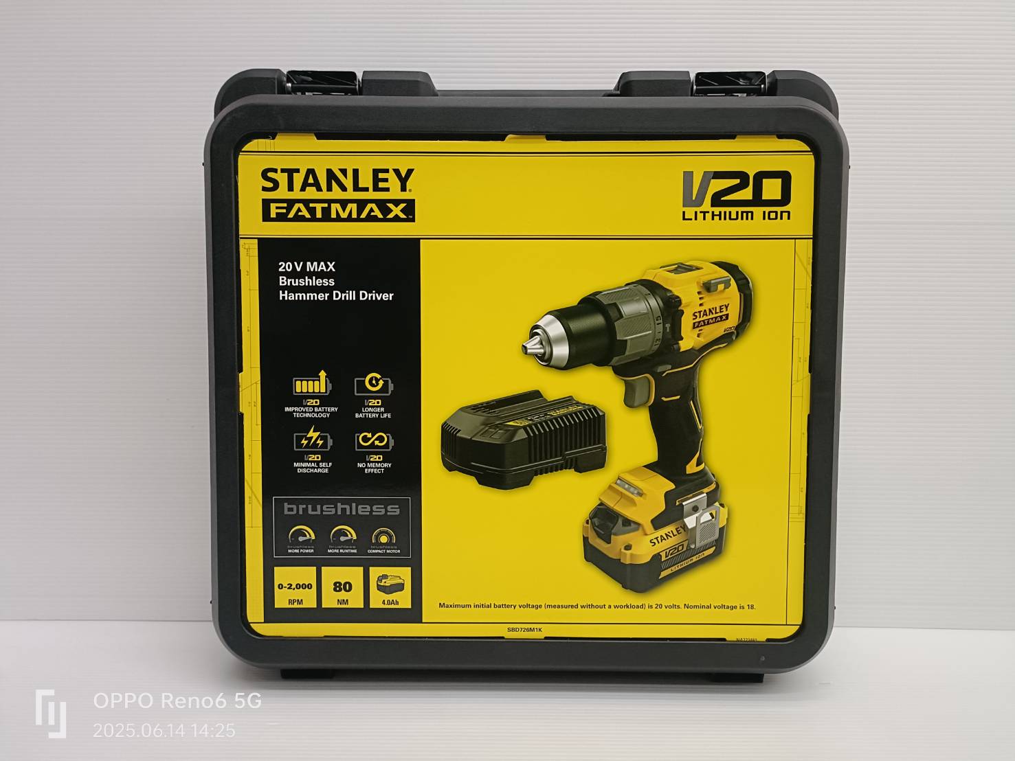 STANLEY สว่านกระแทกไร้สายไร้แปรงถ่านV20 SBD726M1K-B1