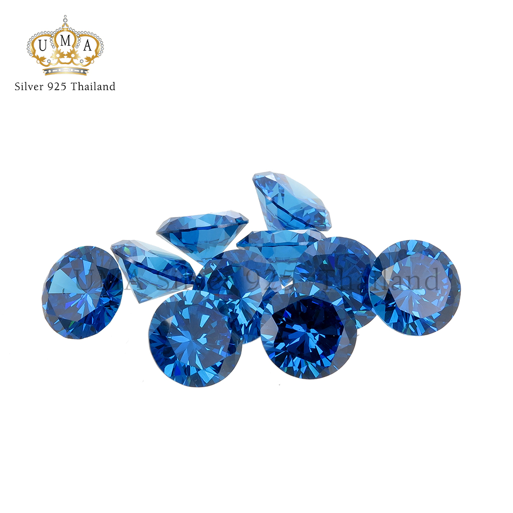 เพชรSpinel 7A สปิเนล ทรงกลม สี อะความารีน ไวโอเล็ต No.109 (Aquamarine Violet Spinel No.109 ROUND) - Size 1.25mm - 1แพ็ค - 1000เม็ด