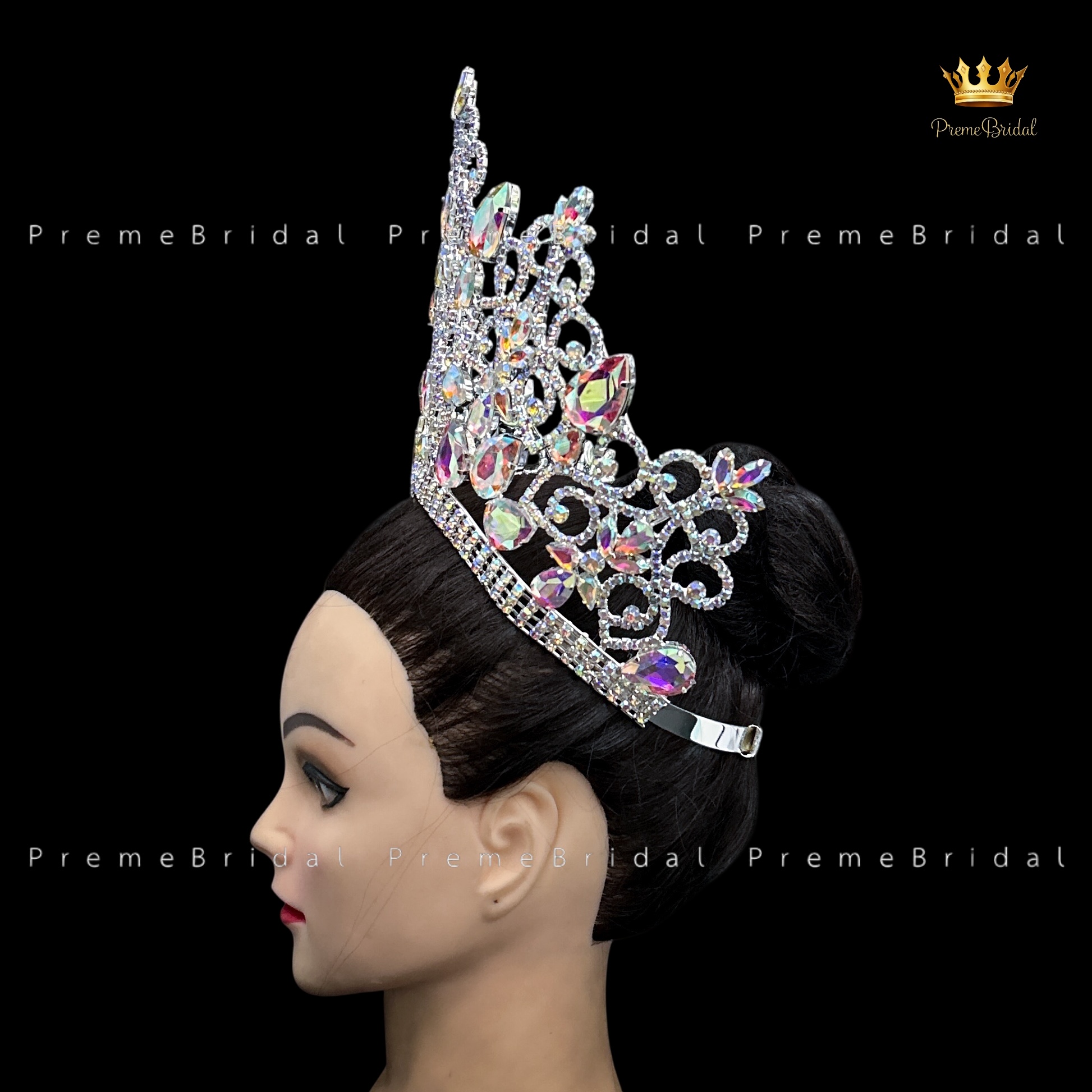 (พร้อมส่งจากไทย) มงกุฏ 144 สำหรับนางงาม ขนาดใหญ่ งานโลหะฐานกลมปรับขนาดได้ ส่งด่วน ส่งจาก จ.อุบลราชธานี