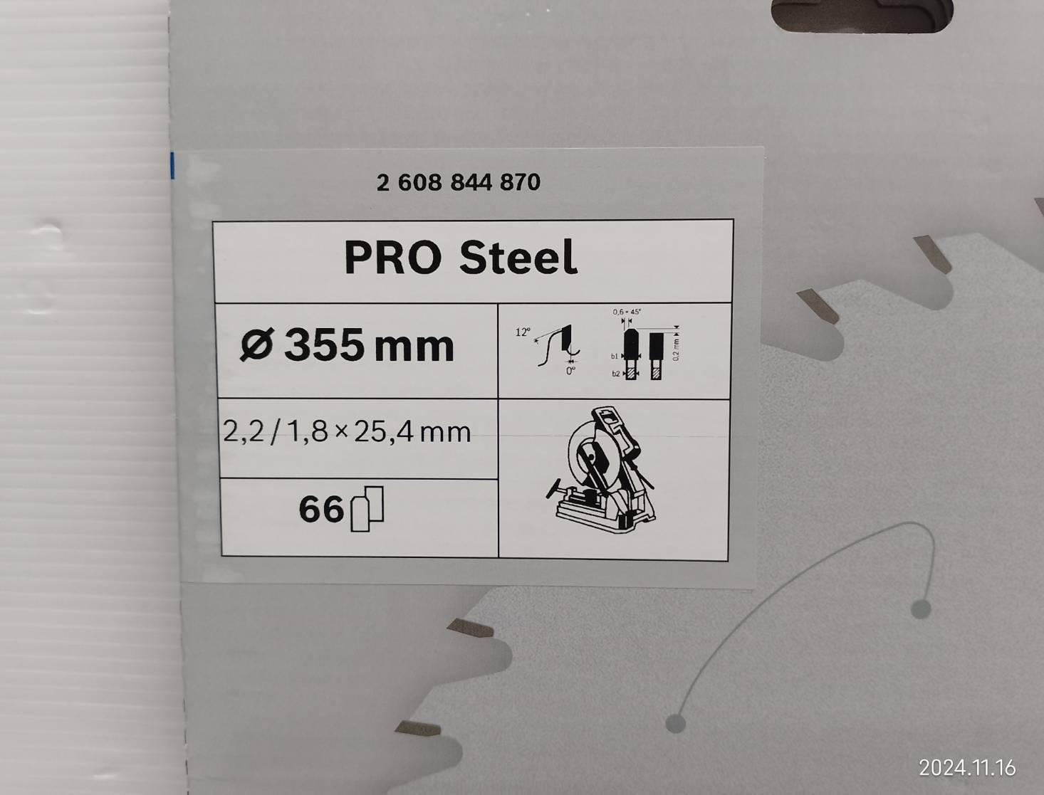 ใบเลื่อยวงเดือนตัดเหล็ก Pro Steel 14"x66T BOSCH 2608844870