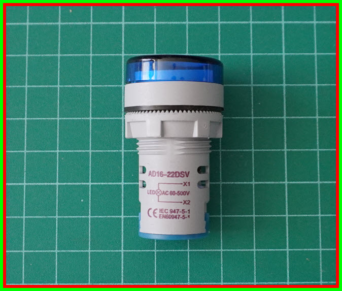 1xAD16-22DSV ดิจิตอลเอซีโวลต์มิเตอร์ 60-500 VAC สีน้ำเงิน