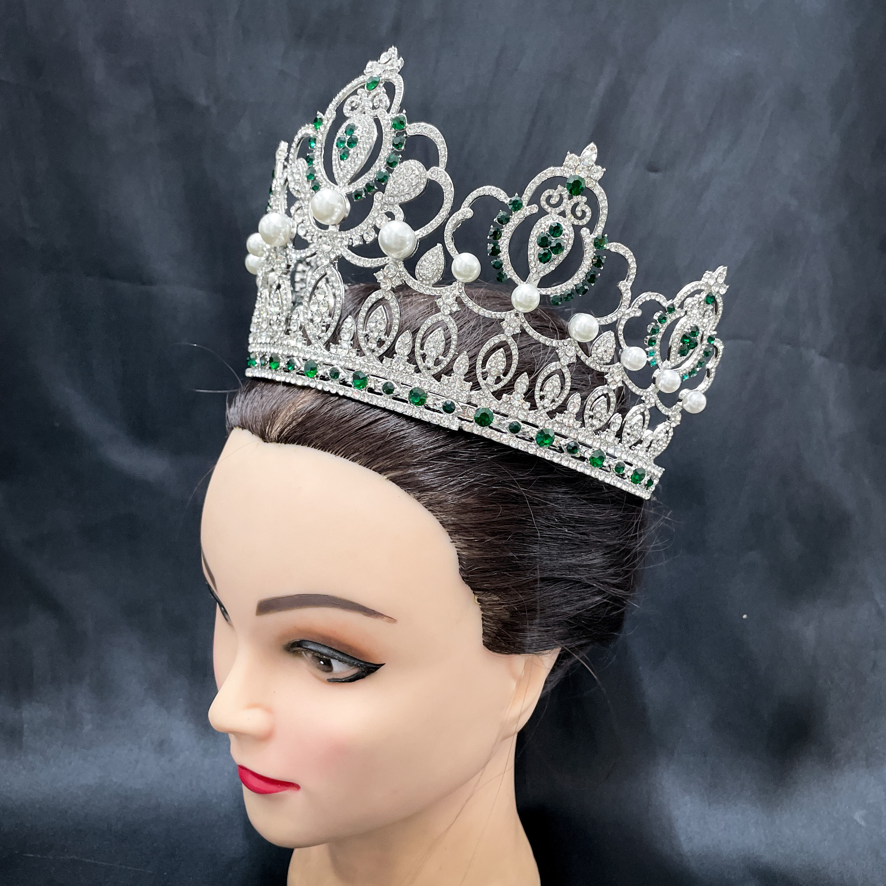 (พร้อมส่ง) มงกุฏ 092 สีเขียว มงกุฎนางงาม มงกุฎเพชร มงกุฎประกวด สินค้าพร้อมส่ง ไม่ต้องรอนาน งานพรีเมี่ยม