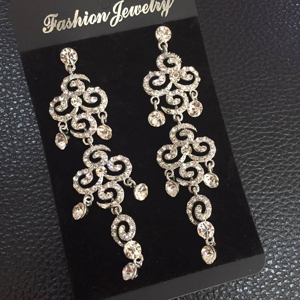 (พร้อมส่ง) ต่างหู 091 (เข็ม) สวยๆ ใส่ออกงาน เพชรหรูหรา