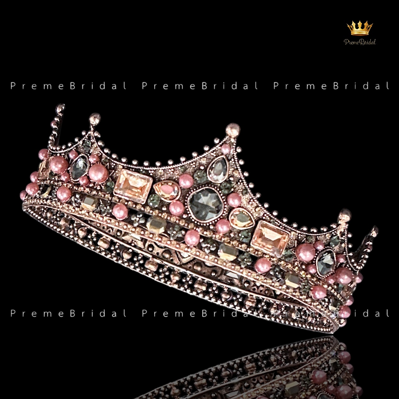 (พร้อมส่ง) มงกุฏผู้ชาย 035 สีวินเทจ ไข่มุกม่วง มงกุฎผู้ชาย มงกุฎเจ้าชาย งานสวย ปราณีต QCเพชรทุกเม็ด