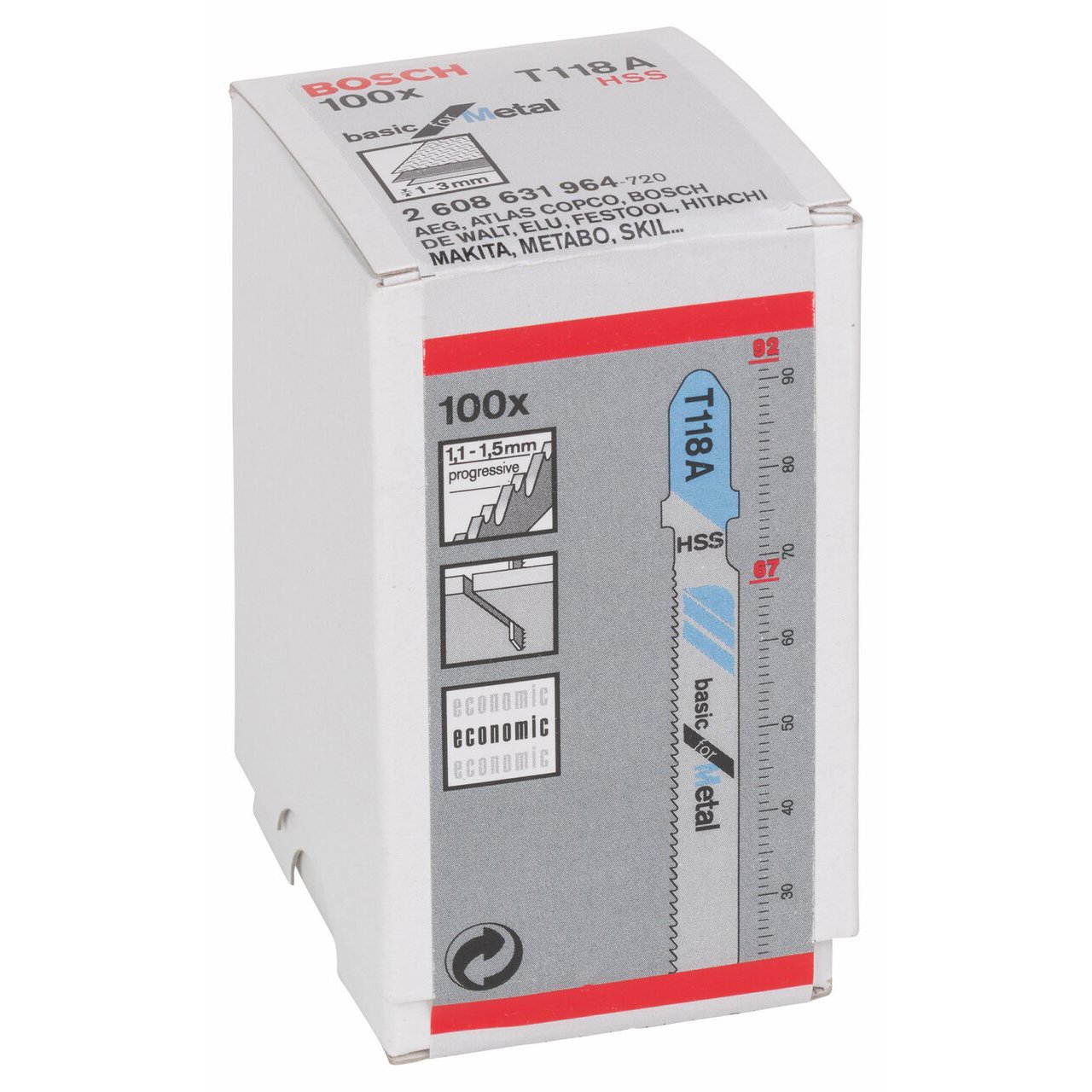 ใบจิกซอ T118A BOSCH 100ใบ/กล่อง