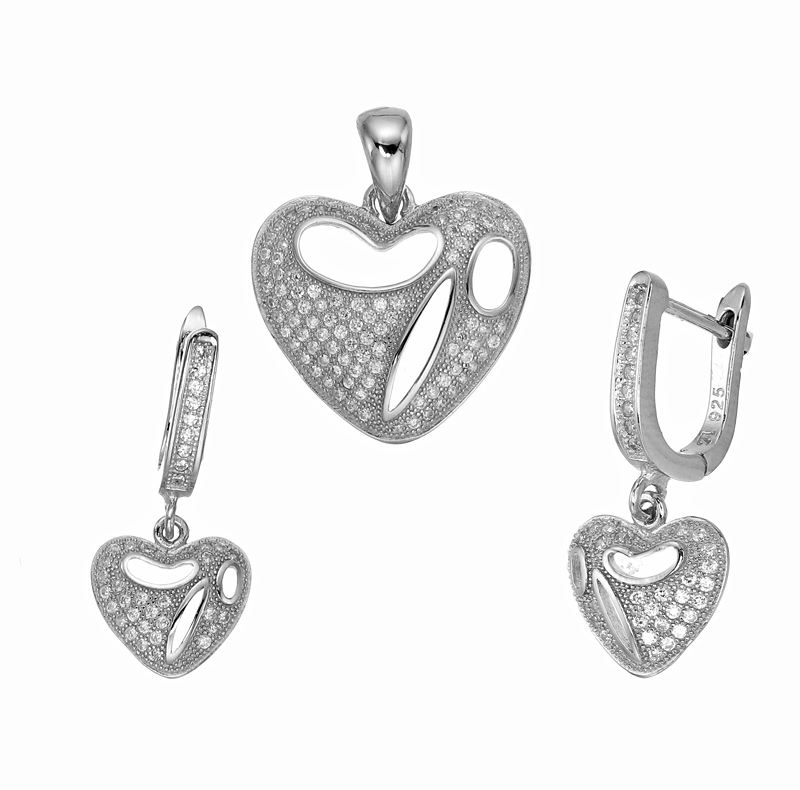 ต่างหูพร้อมจี้ ( เงิน ) = Earring with Pendant ( Silver )