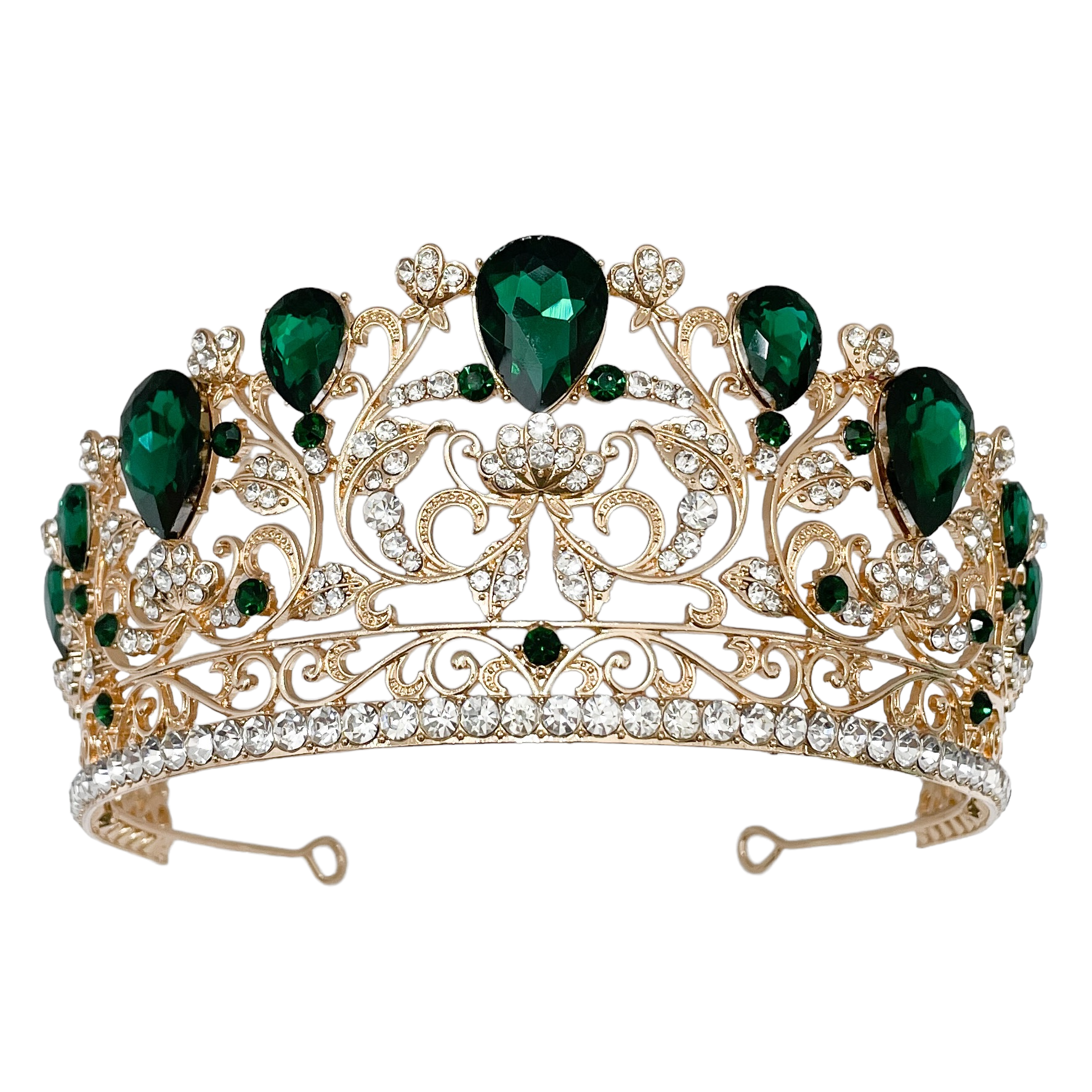 (พร้อมส่ง) เทียร่า 351 สีเขียว งานสวย ปราณีต QCเพชรทุกเม็ด สินค้าพร้อมส่งจากไทย