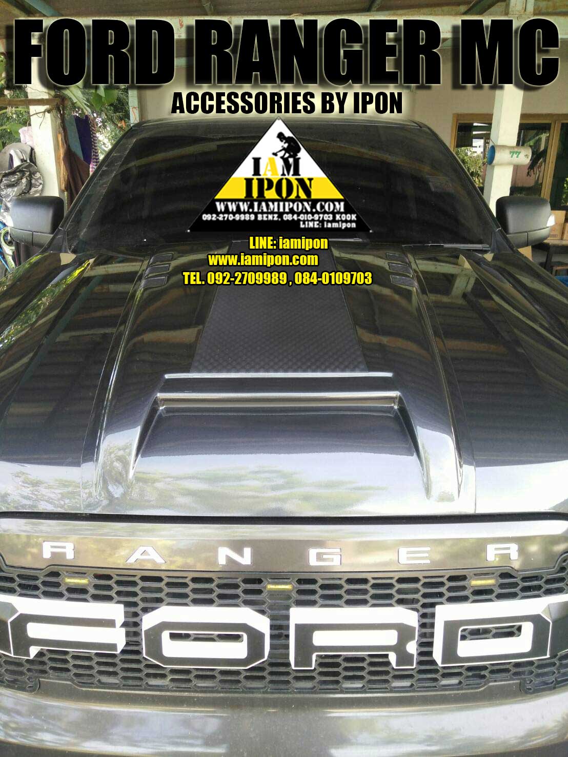 FRONT GRILL BLACK&WHITE I2 FORD RANGER MC กระจังหน้าดำขอบขาว I2 ฟอร์ดเรนเจอร์ MC