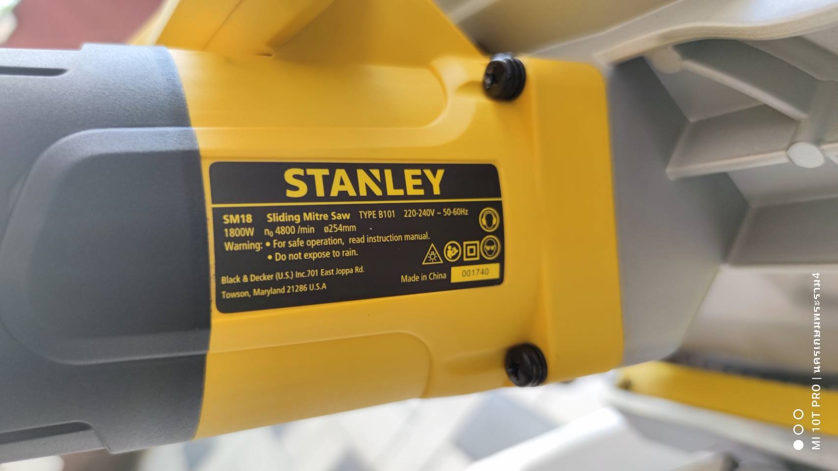 แท่นตัดองศา10" SM18 STANLEY สไลด์ได้ มีเลเซอร์