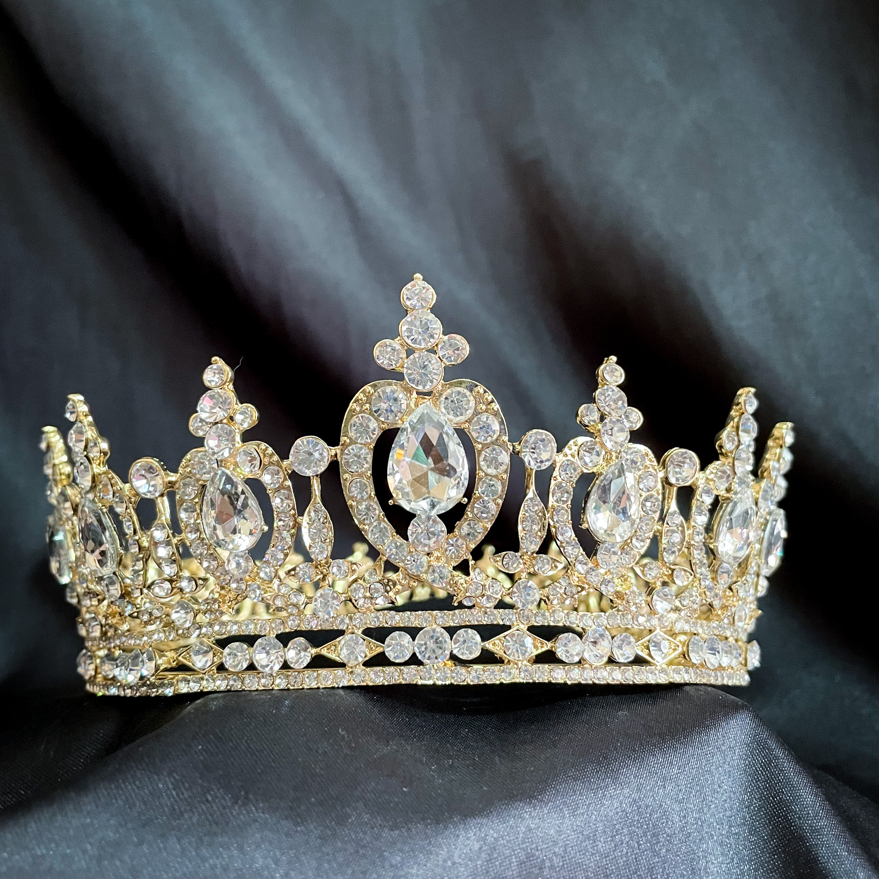 (พร้อมส่ง) มงกุฏ 074 สีทอง มงกุฎนางงาม มงกุฎประกวด สีเงิน เพชรวาว งานสวย งานละเอียด