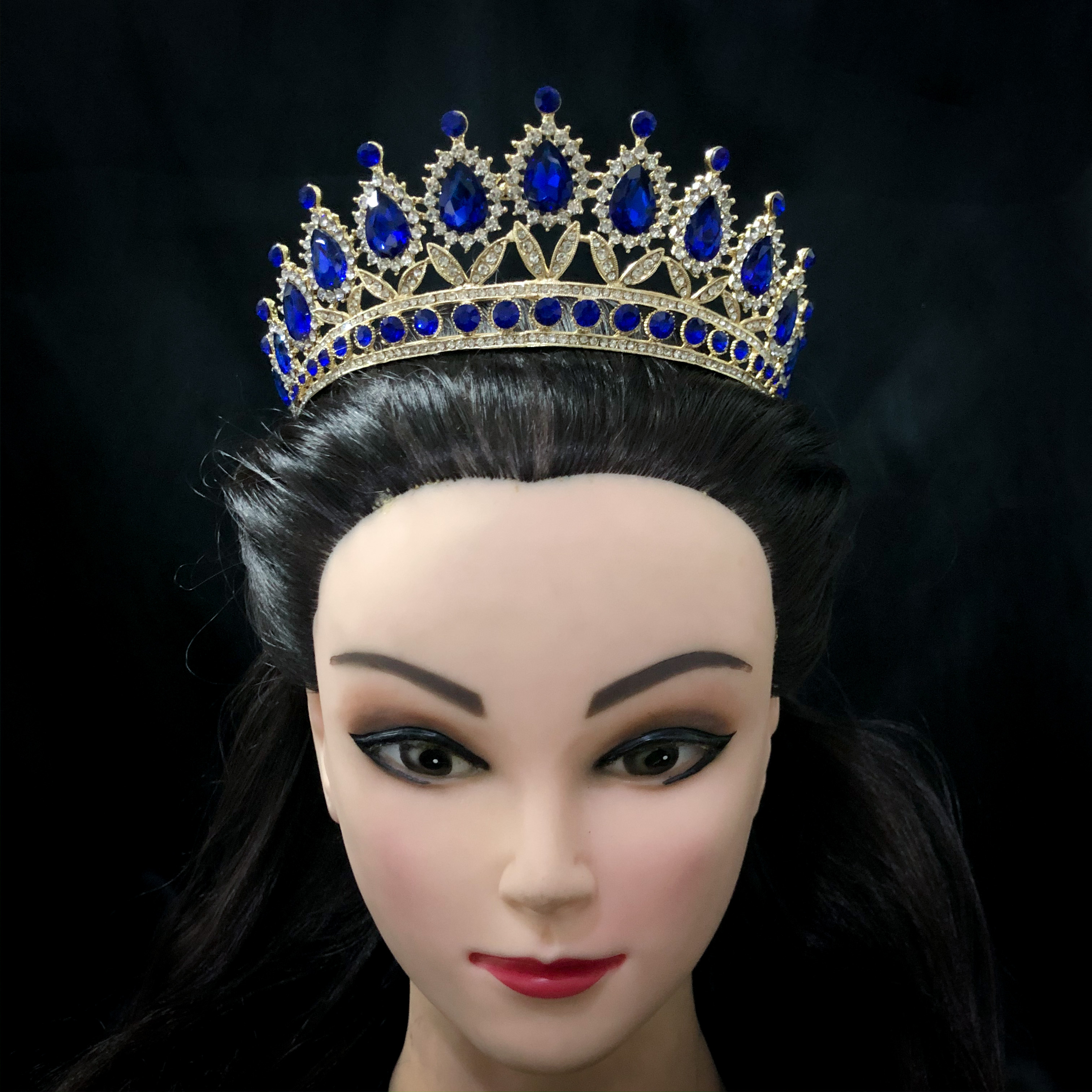 (พร้อมส่ง) เทียร่า 254 สีน้ำเงิน มงกุฎนางงาม มงกุฎเจ้าหญิง งานสวย ปราณีต สินค้าพร้อมส่งจากไทย