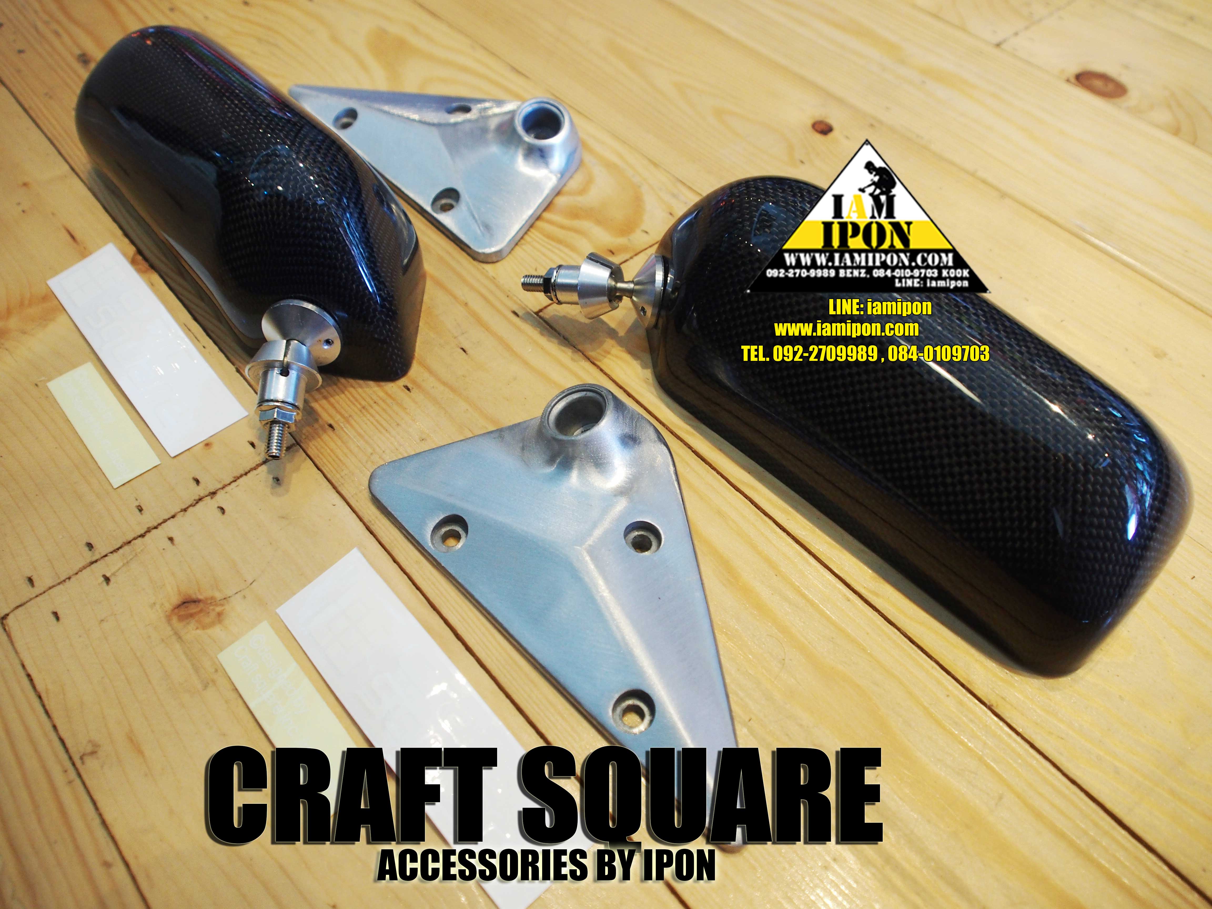 CRAFT SQUARE CARBON กระจกมองข้างคาร์บอนคราฟสเเควร์ เนื้อกระจกฟ้าเข้ม