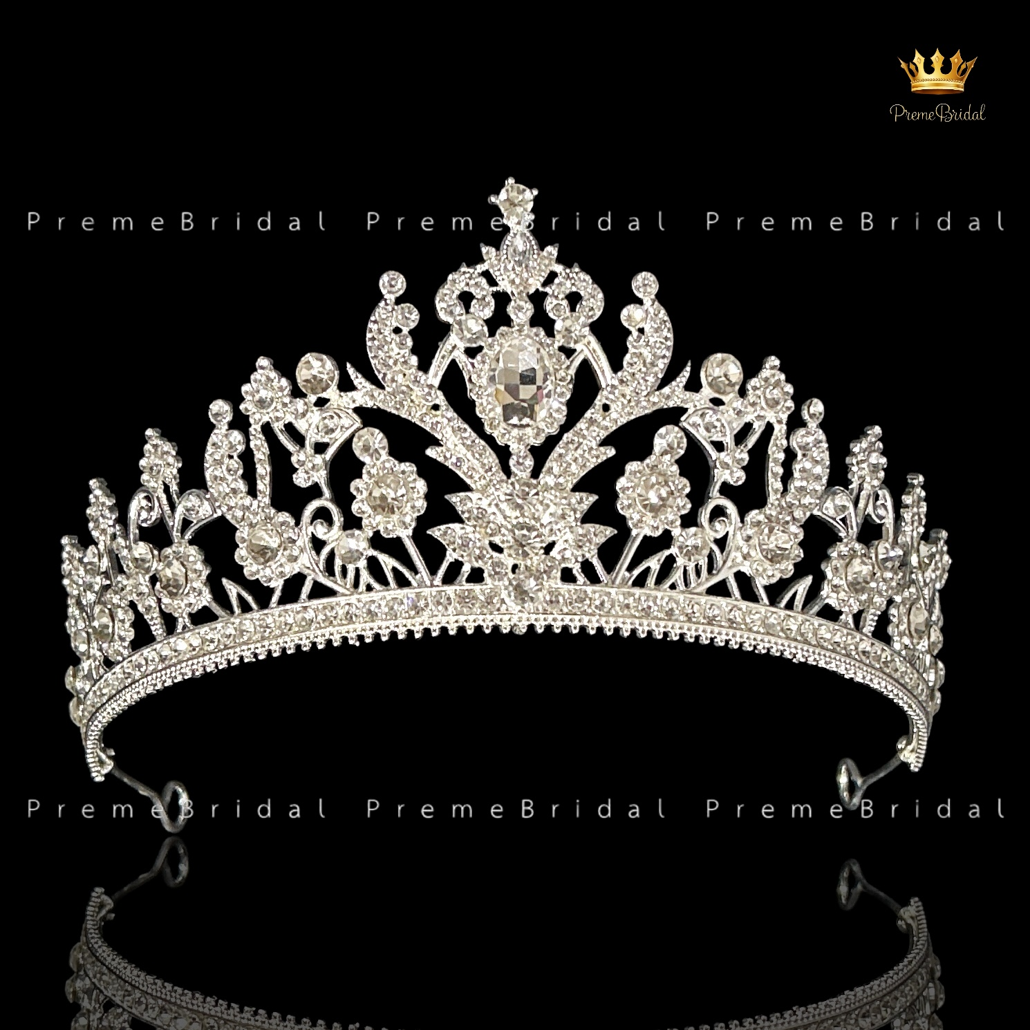 (พร้อมส่ง) เทียร่า 442 มงกุฎครึ่งหัว งานเจ้าสาว งานประกวด สวย ปราณีต QCเพชรทุกเม็ด สินค้าพร้อมส่งจากไทย