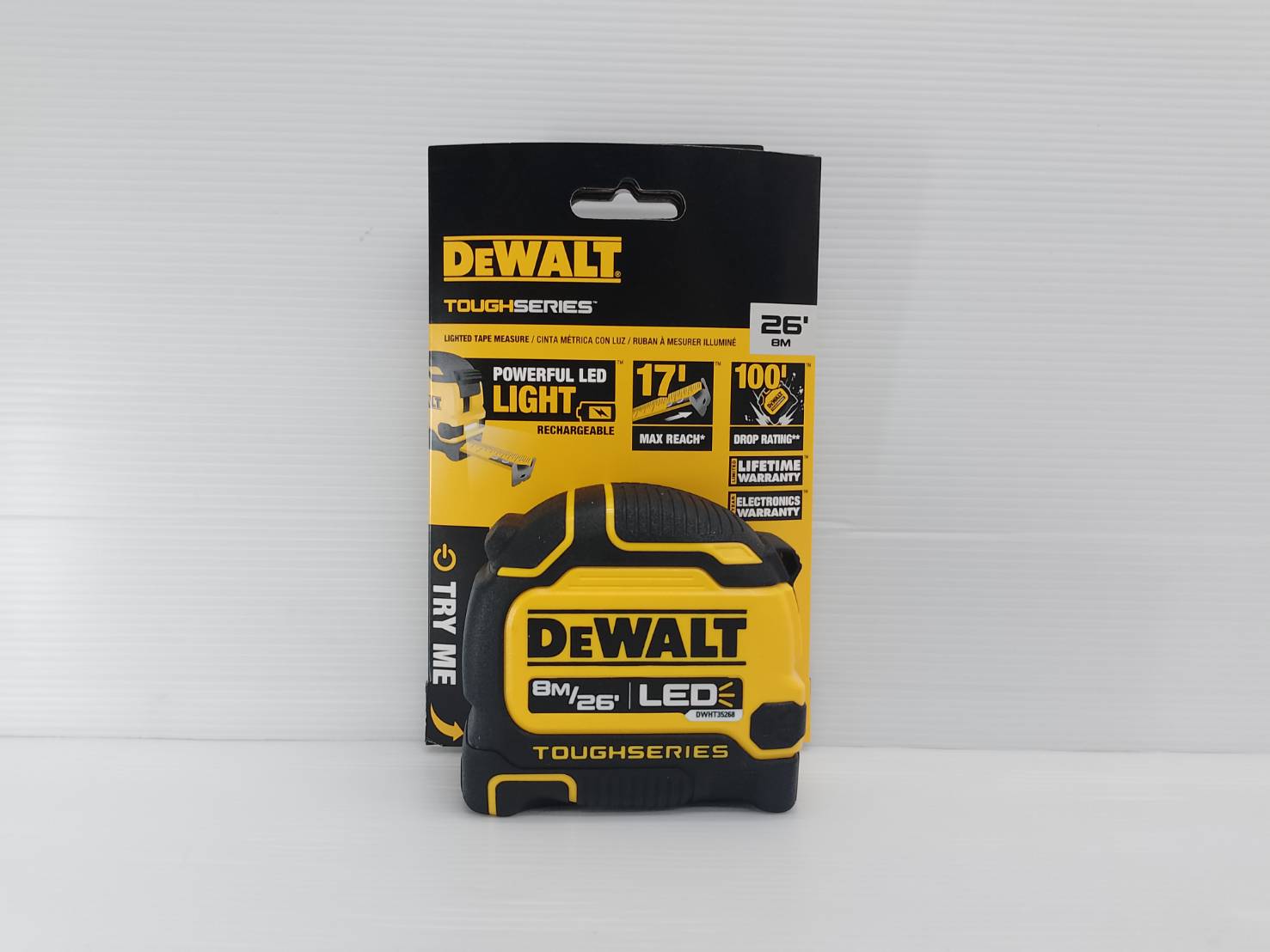 ตลับเมตร8เมตร DWHT35268S DEWALT (มีไฟLED)