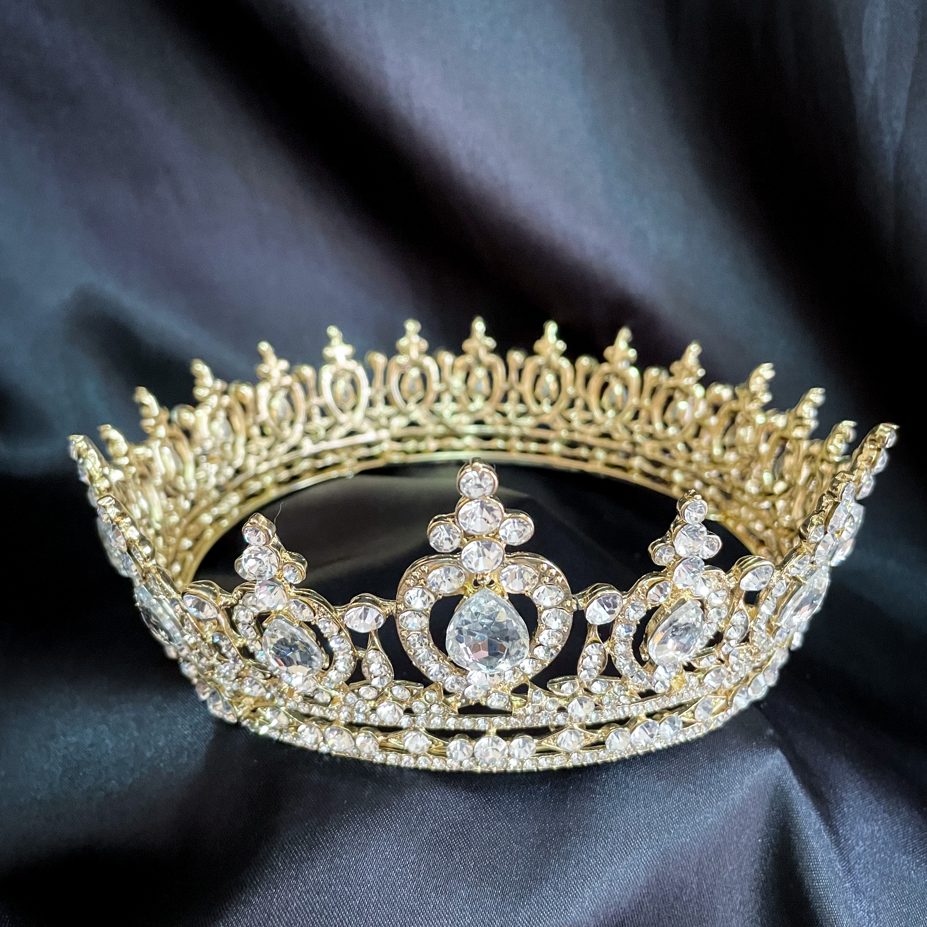 (พร้อมส่ง) มงกุฏ 074 สีทอง มงกุฎนางงาม มงกุฎประกวด สีเงิน เพชรวาว งานสวย งานละเอียด