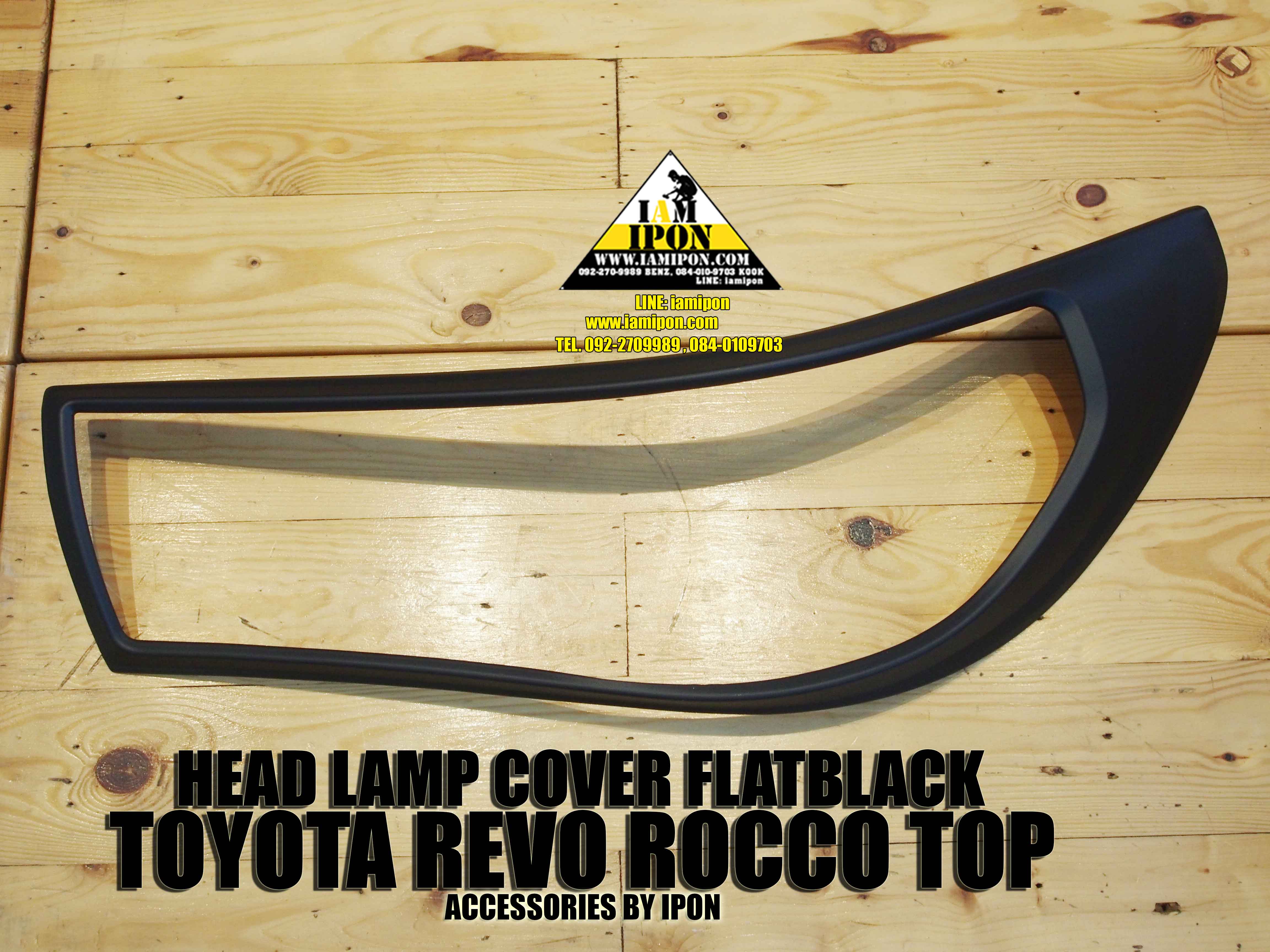 HEAD LAMP COVER TOYOTA REVO ROCCO TOP FLATBLACK ครอบไฟหน้าดำด้านโตโยต้ารีโว่ร็อคโคตัวท็อป