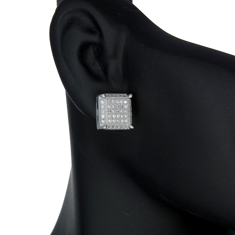 ต่างหูเงินแท้925ประดับเพรชแท้สวิส