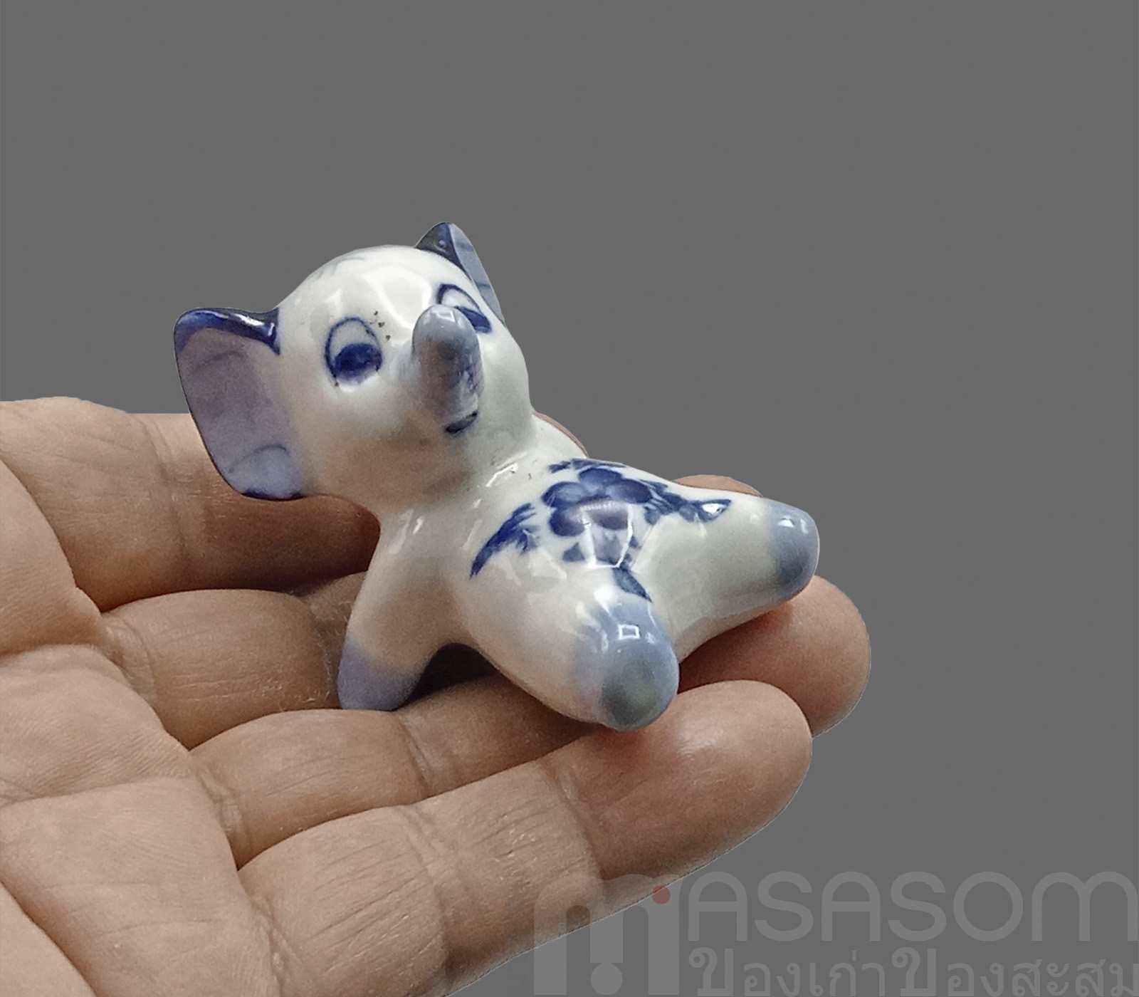 ช้างน้อยนั่งนอนเซรามิค