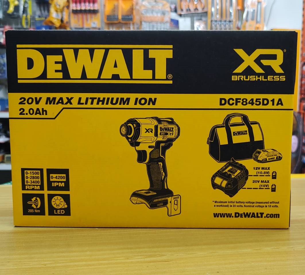 DEWALT รุ่น DCF845D1A-B1 ไขควงกระแทก XR 20V Max พร้อมแบตเตอรี่ 2.0AH